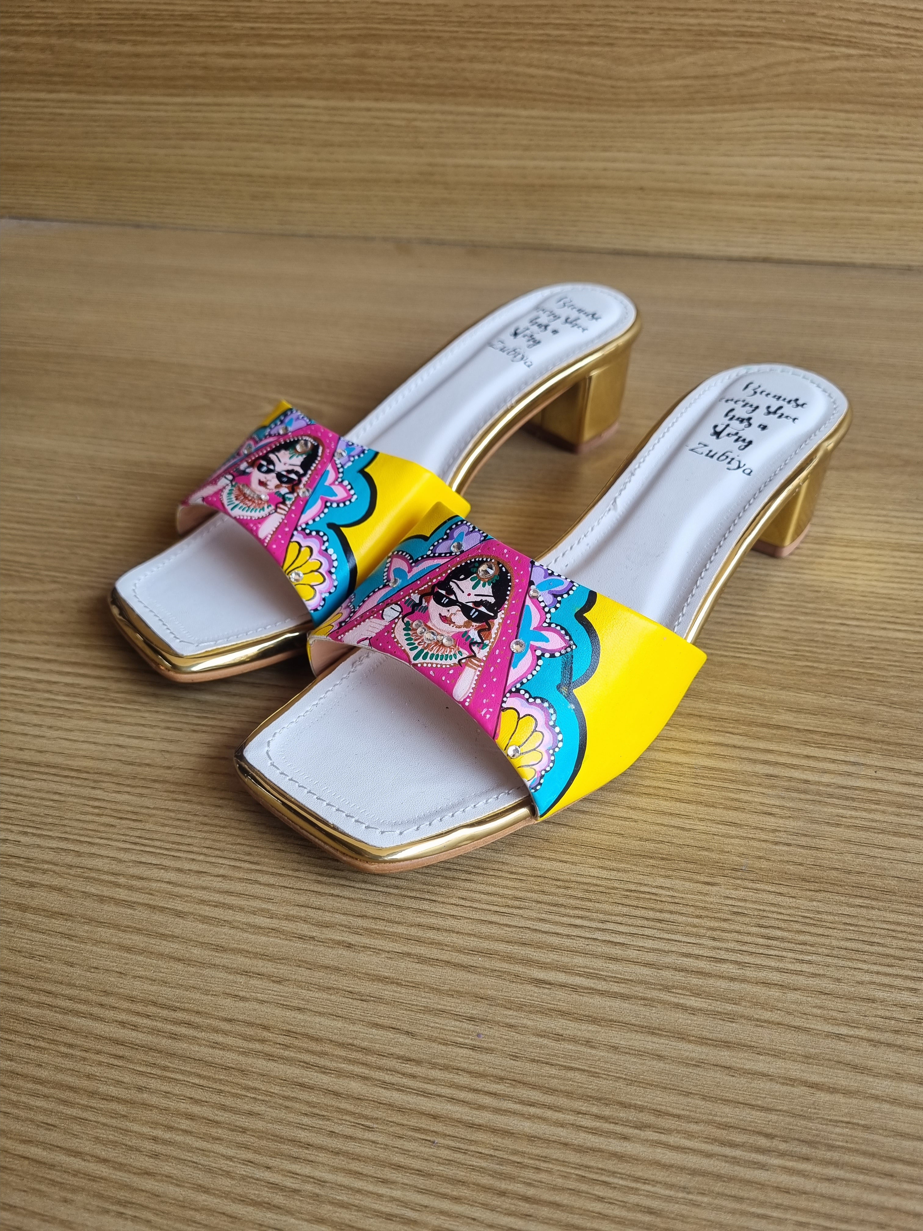 Both side yellow bride 2 inch heels