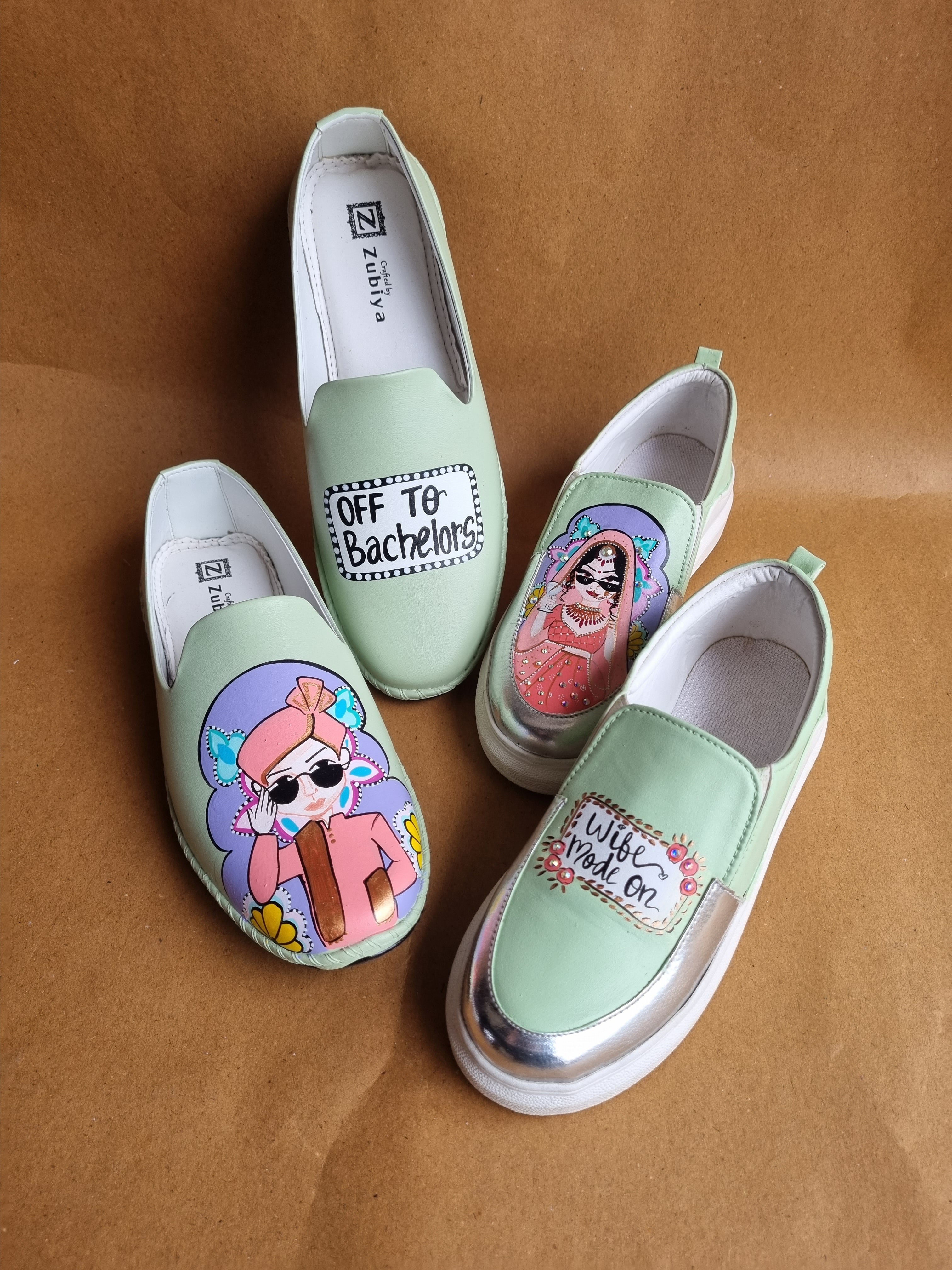 Pista green mojri- sneakers couple Combo