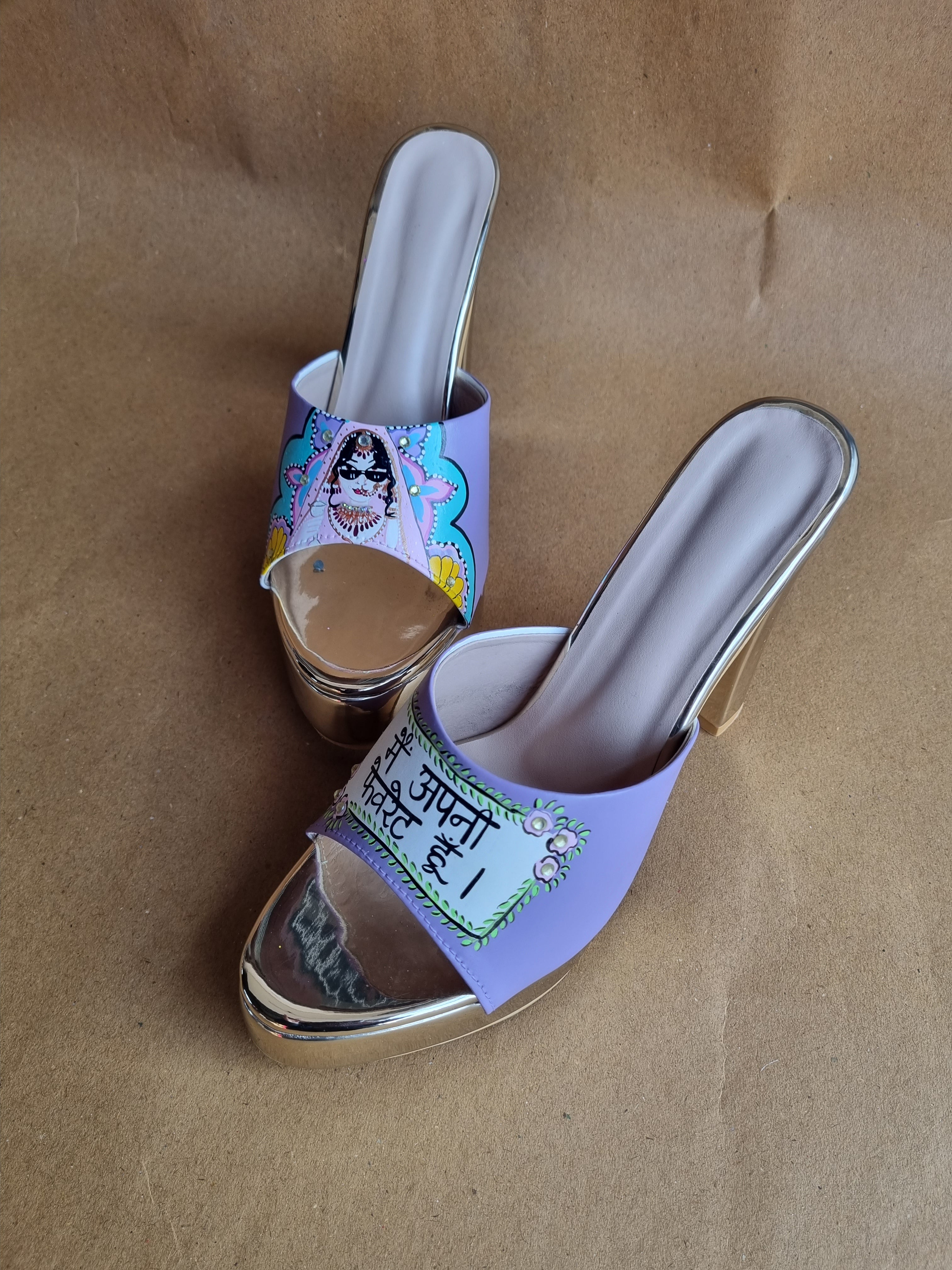 Lavender swag dulhan 5'inch heels