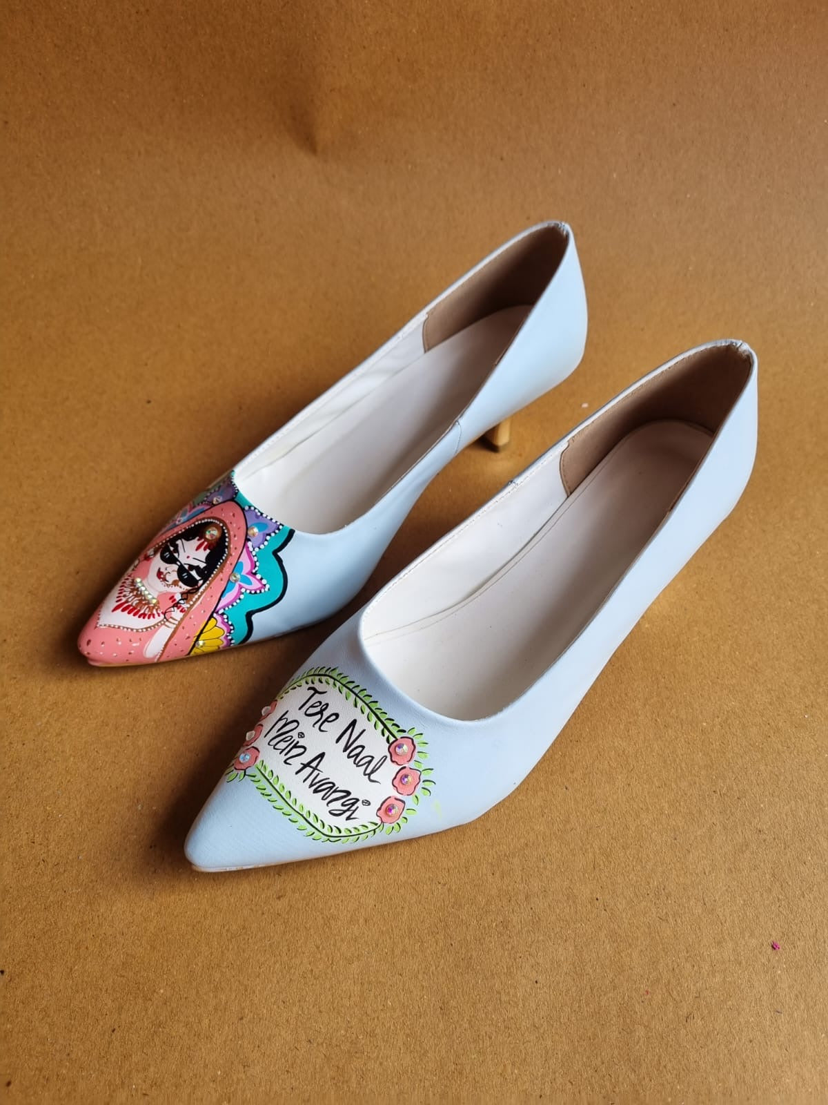 Powder blue Swag dulhan 2.5 inch pencil pumps