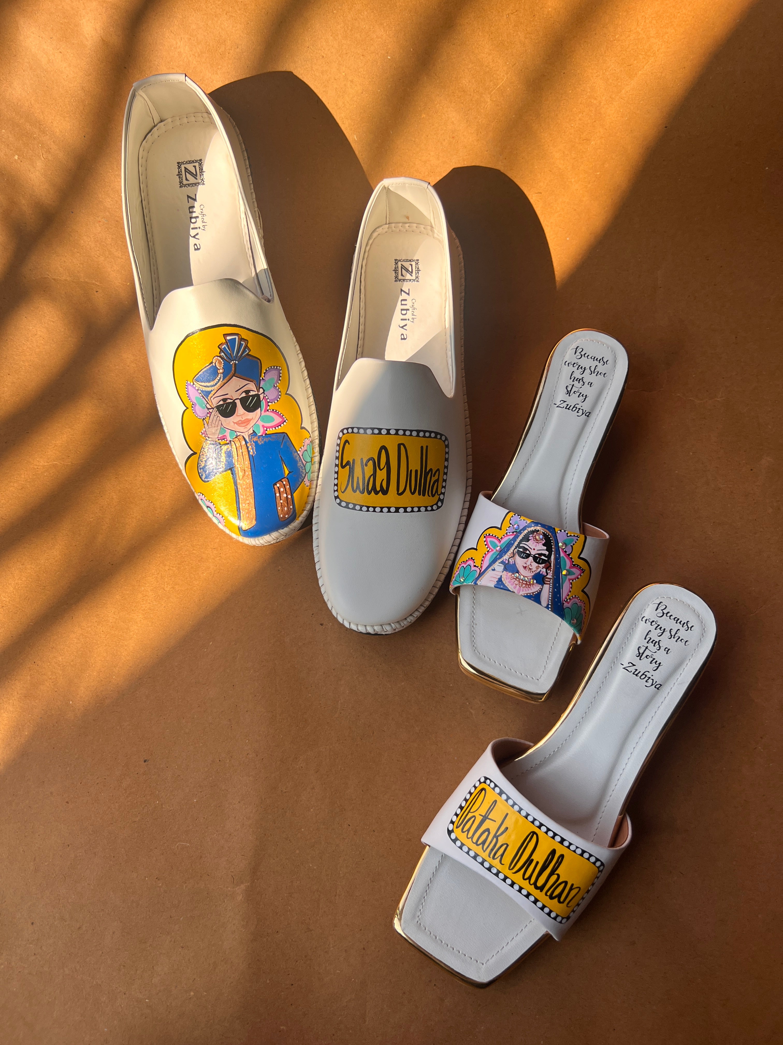 White bright blue swag couple combo