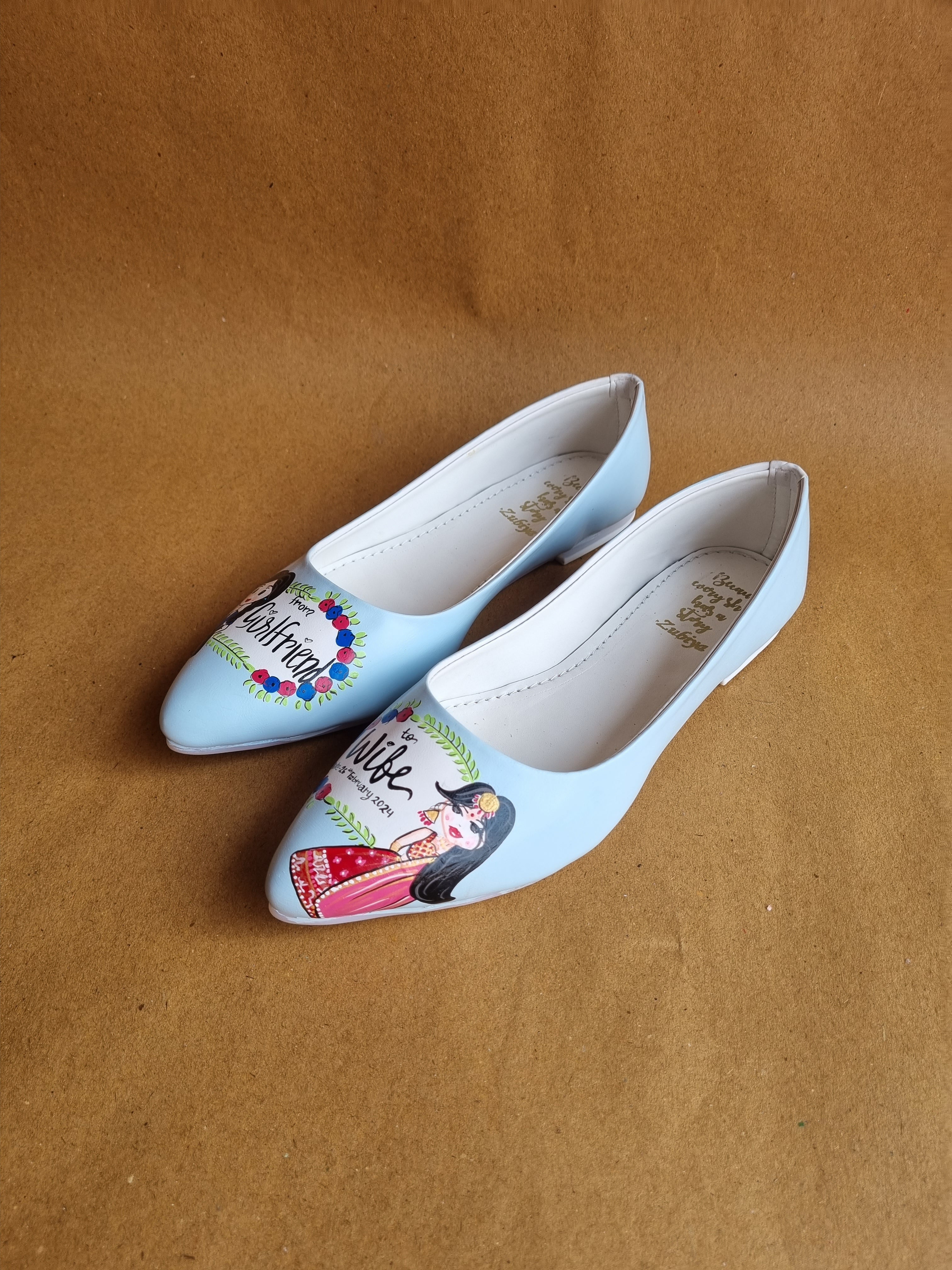 Powder blue dulhan pointed juttis