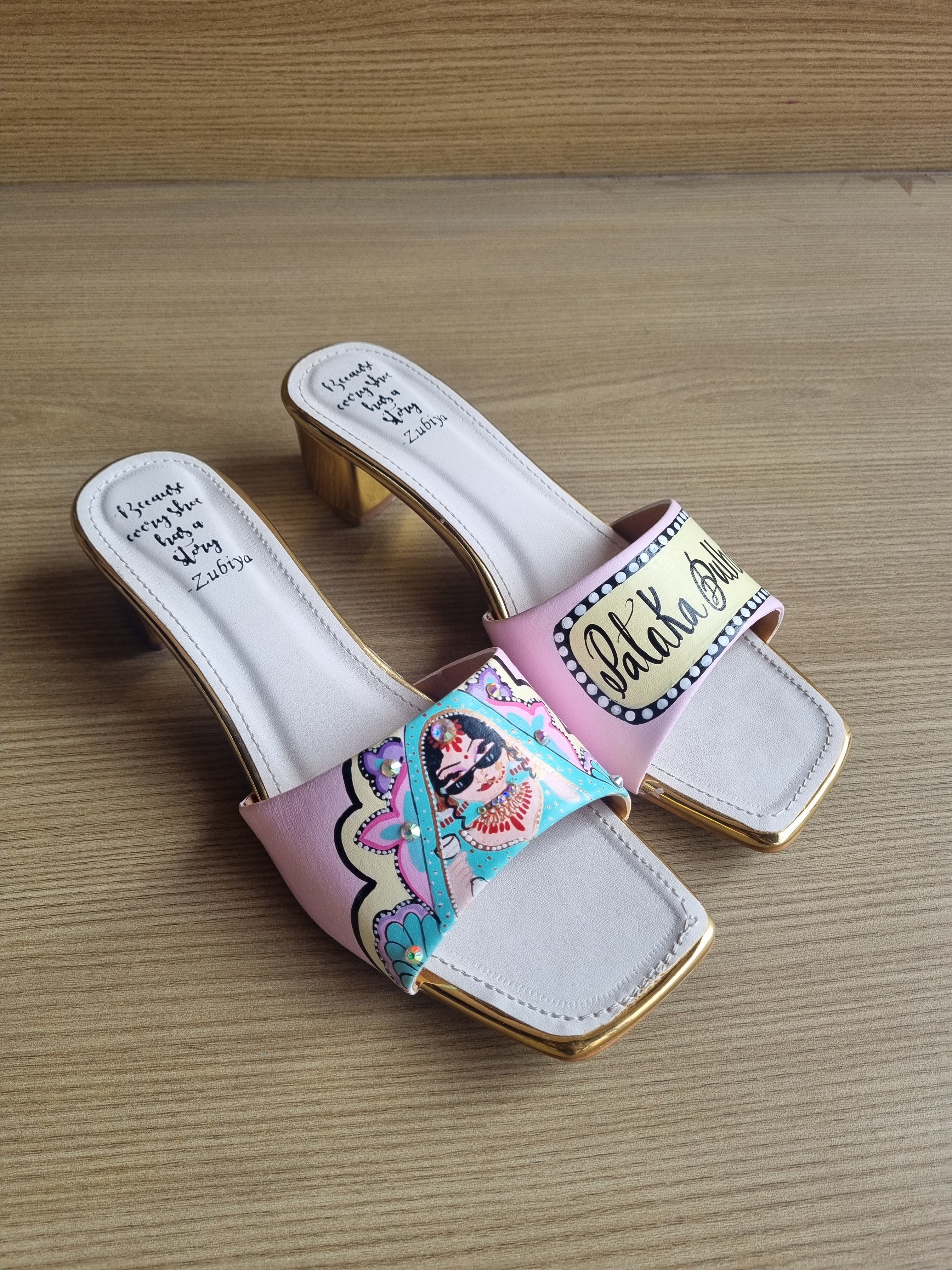 Baby pink bridal Artwork Heels