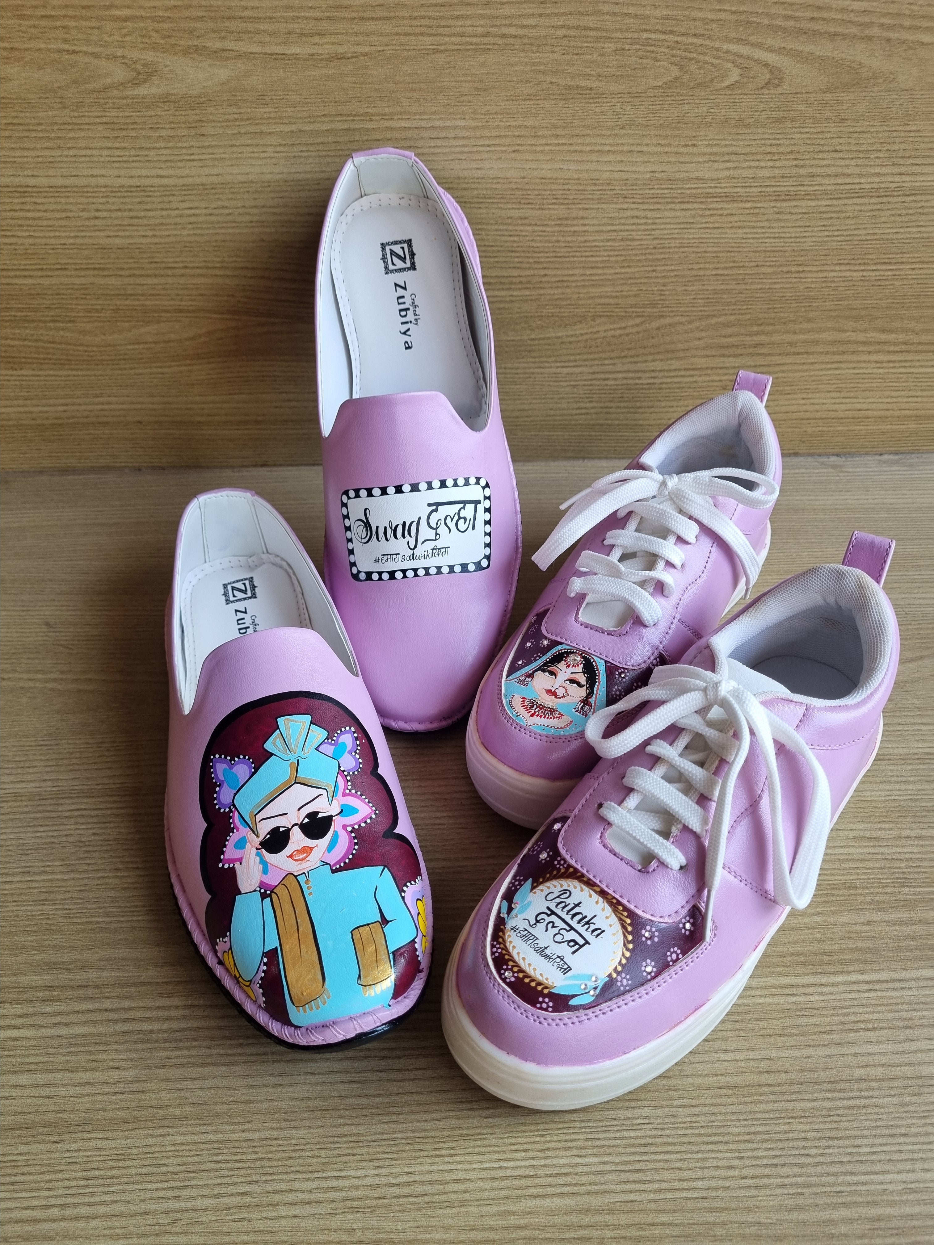 Onion pink mojri- LED sneakers couple Combo