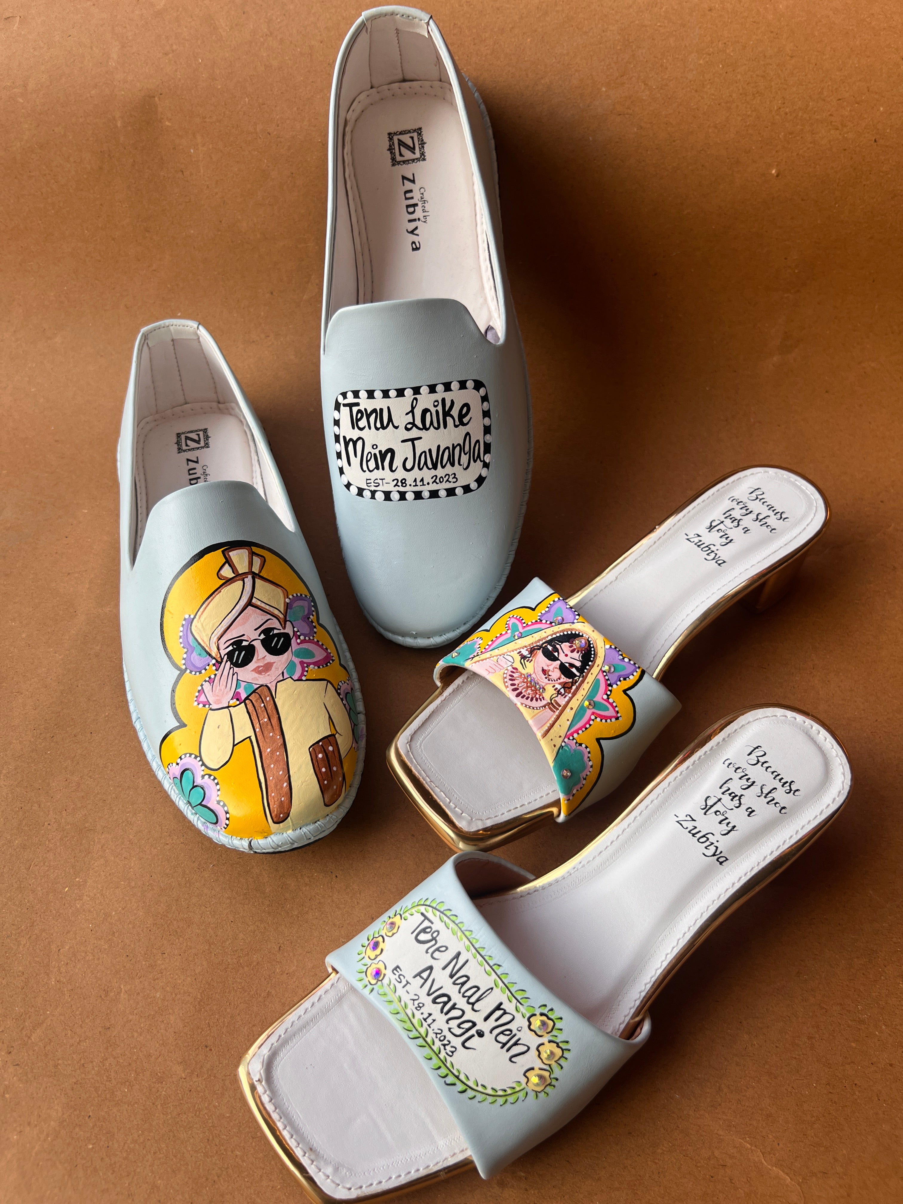 powder blue yellow swag couple combo