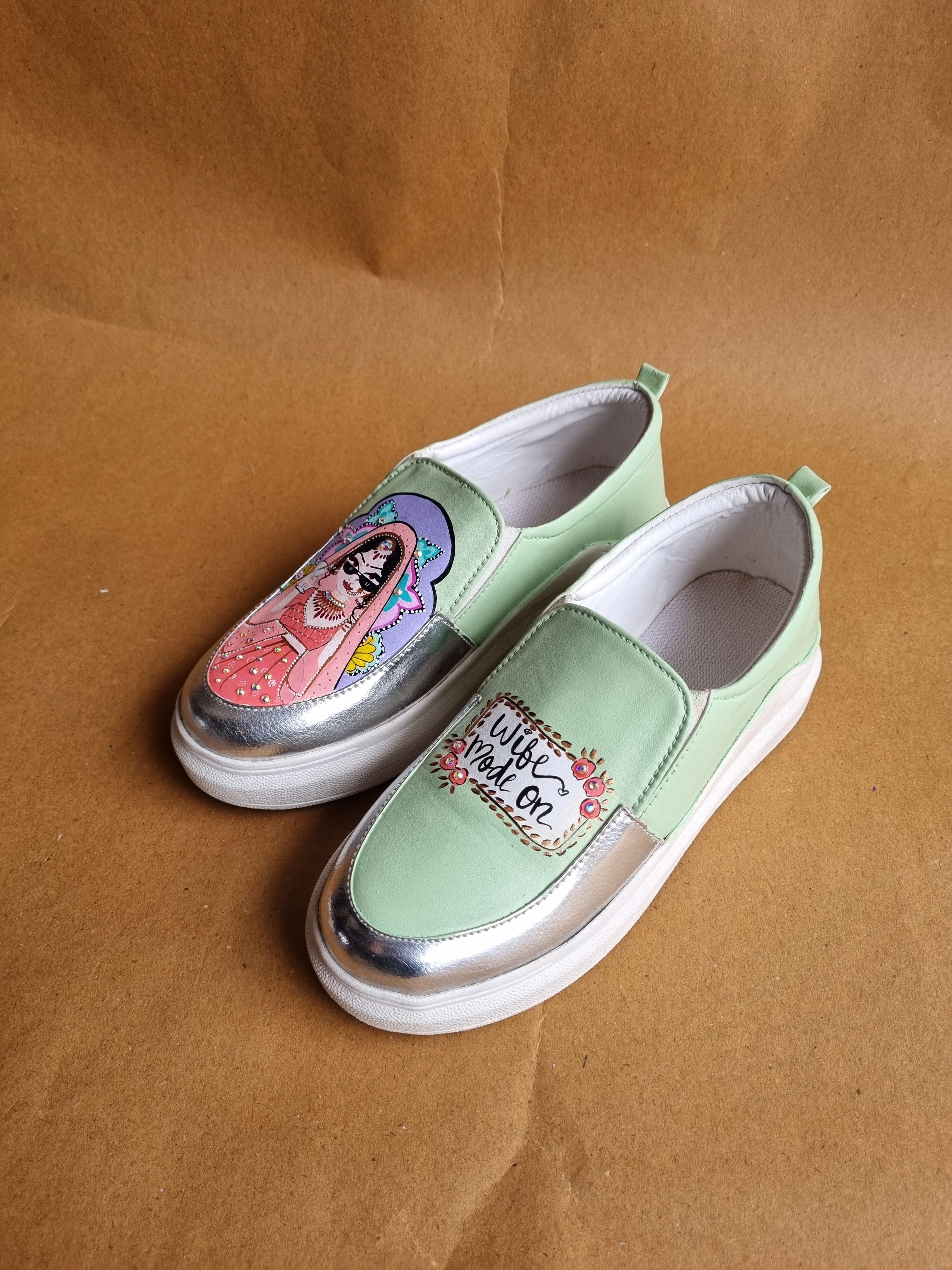 Pista green bride sneakers