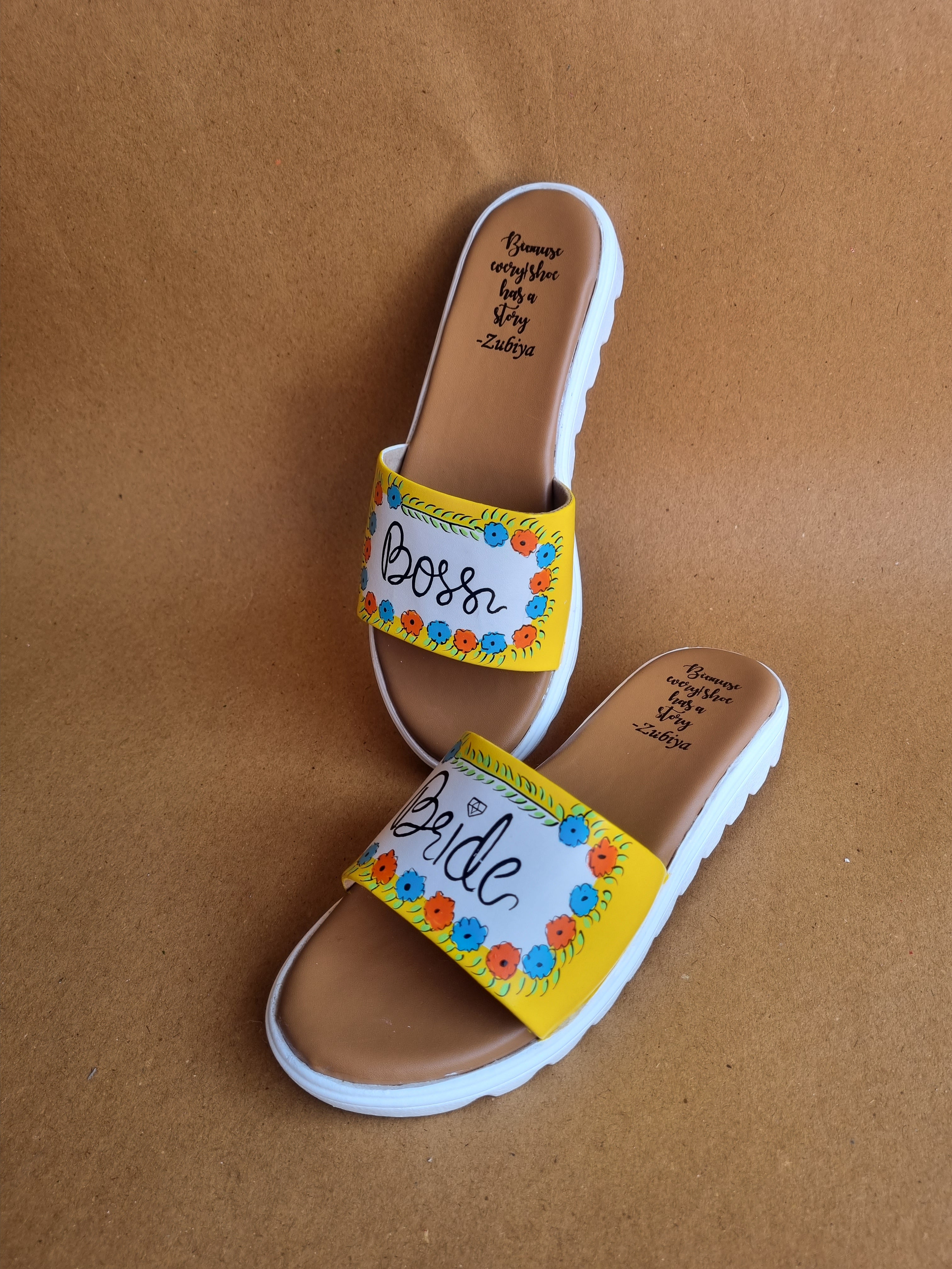 Boss bride yellow slides