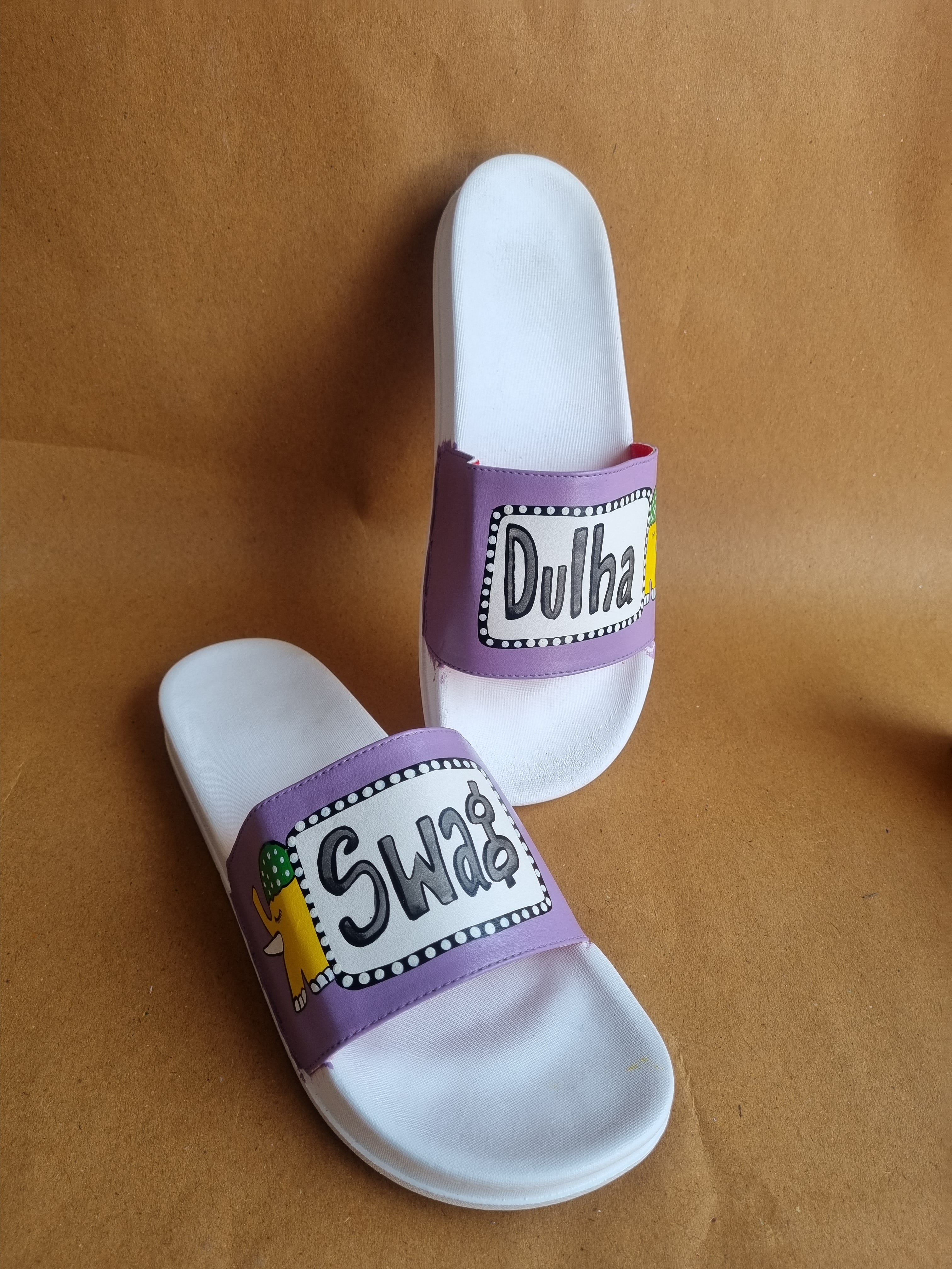 Lavender wedges flats Combo slides