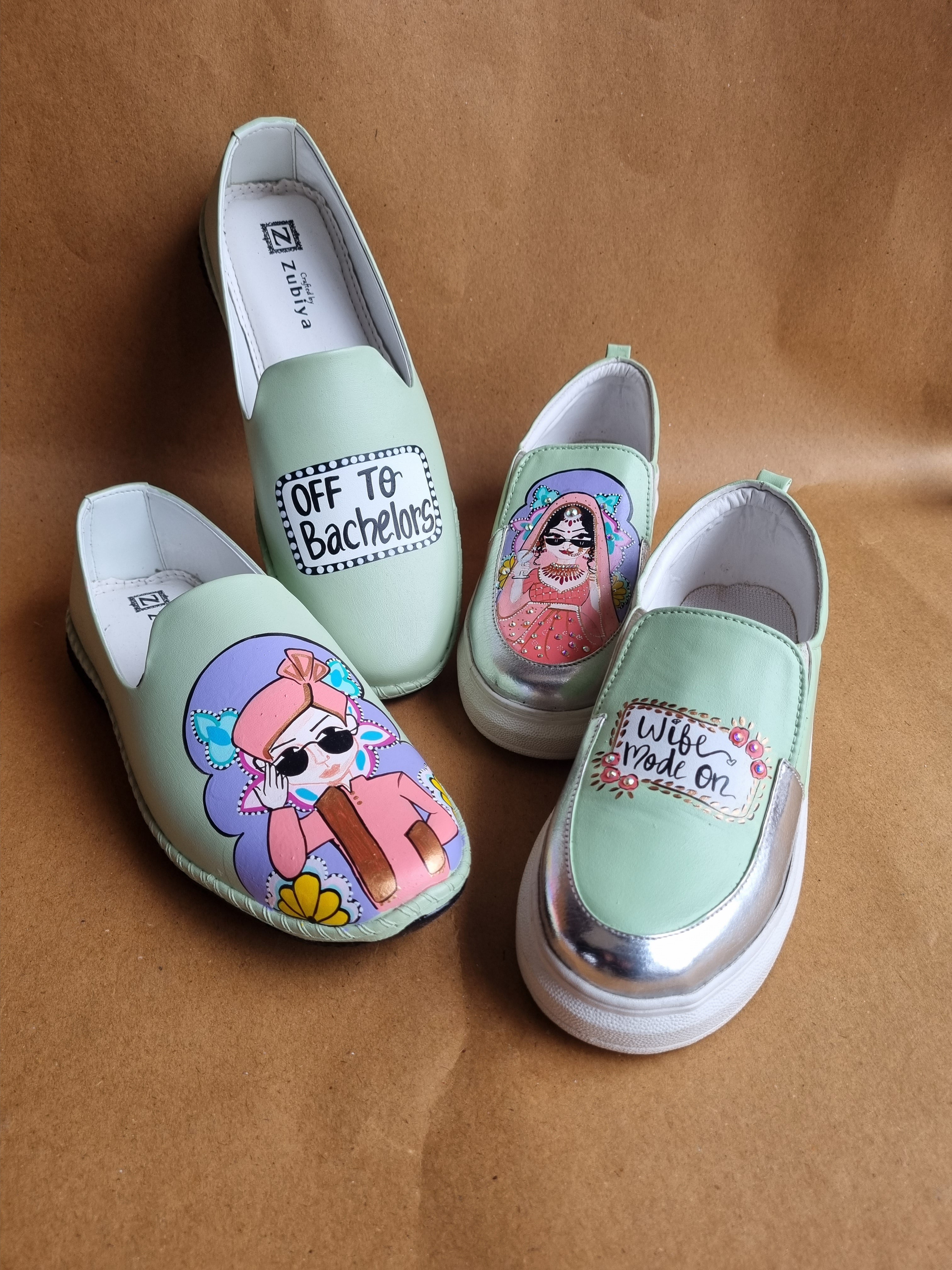 Pista green mojri- sneakers couple Combo