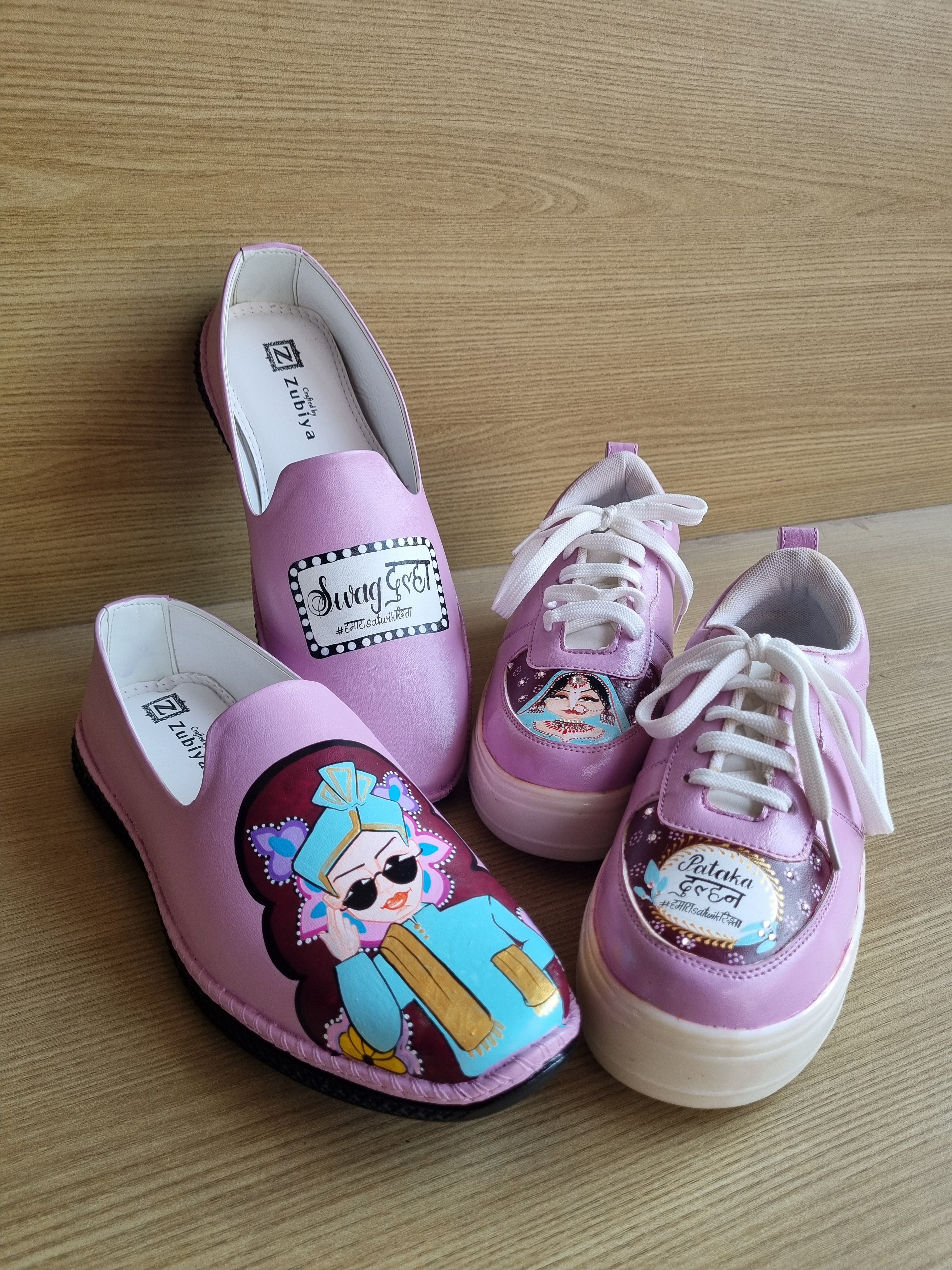 Onion pink mojri- LED sneakers couple Combo