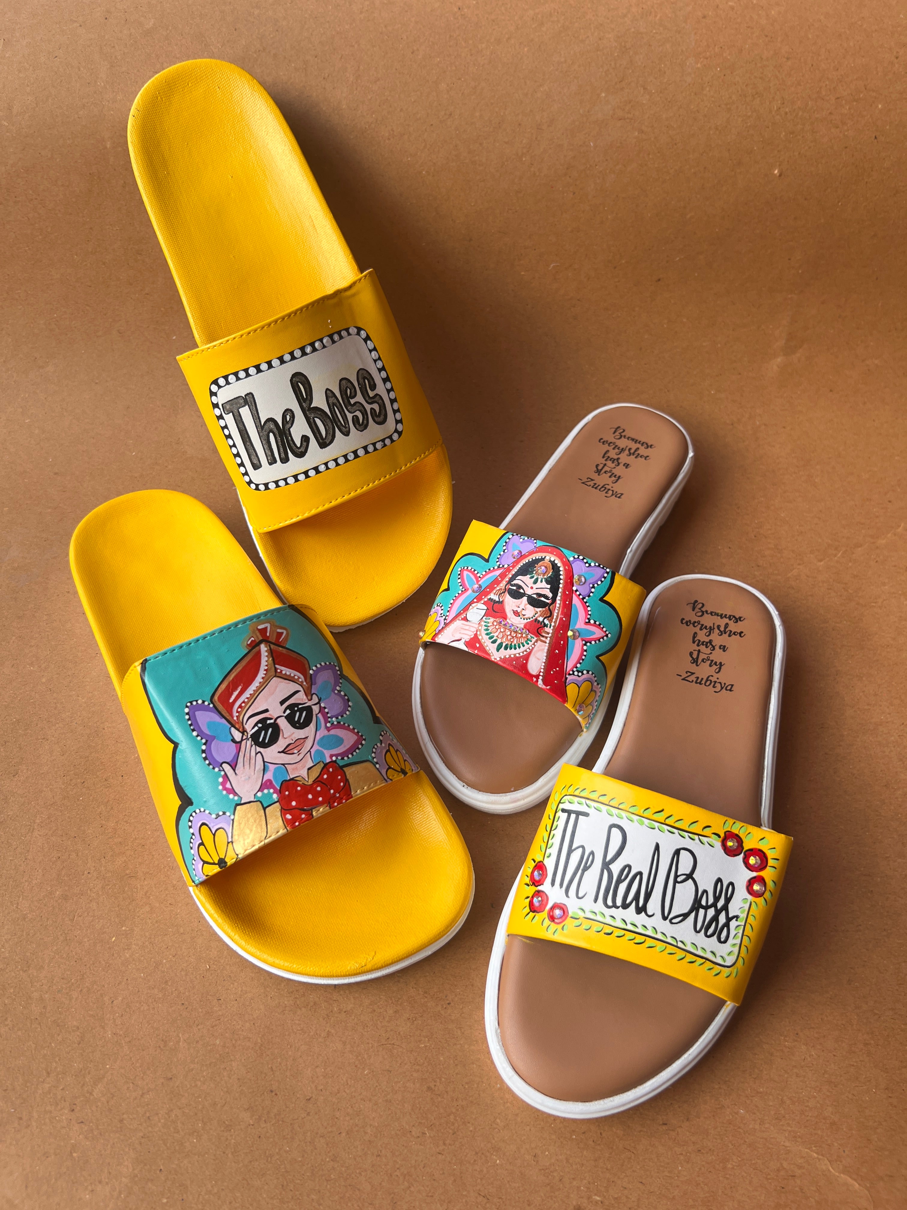 Yellow Swag Couple Flats Combo