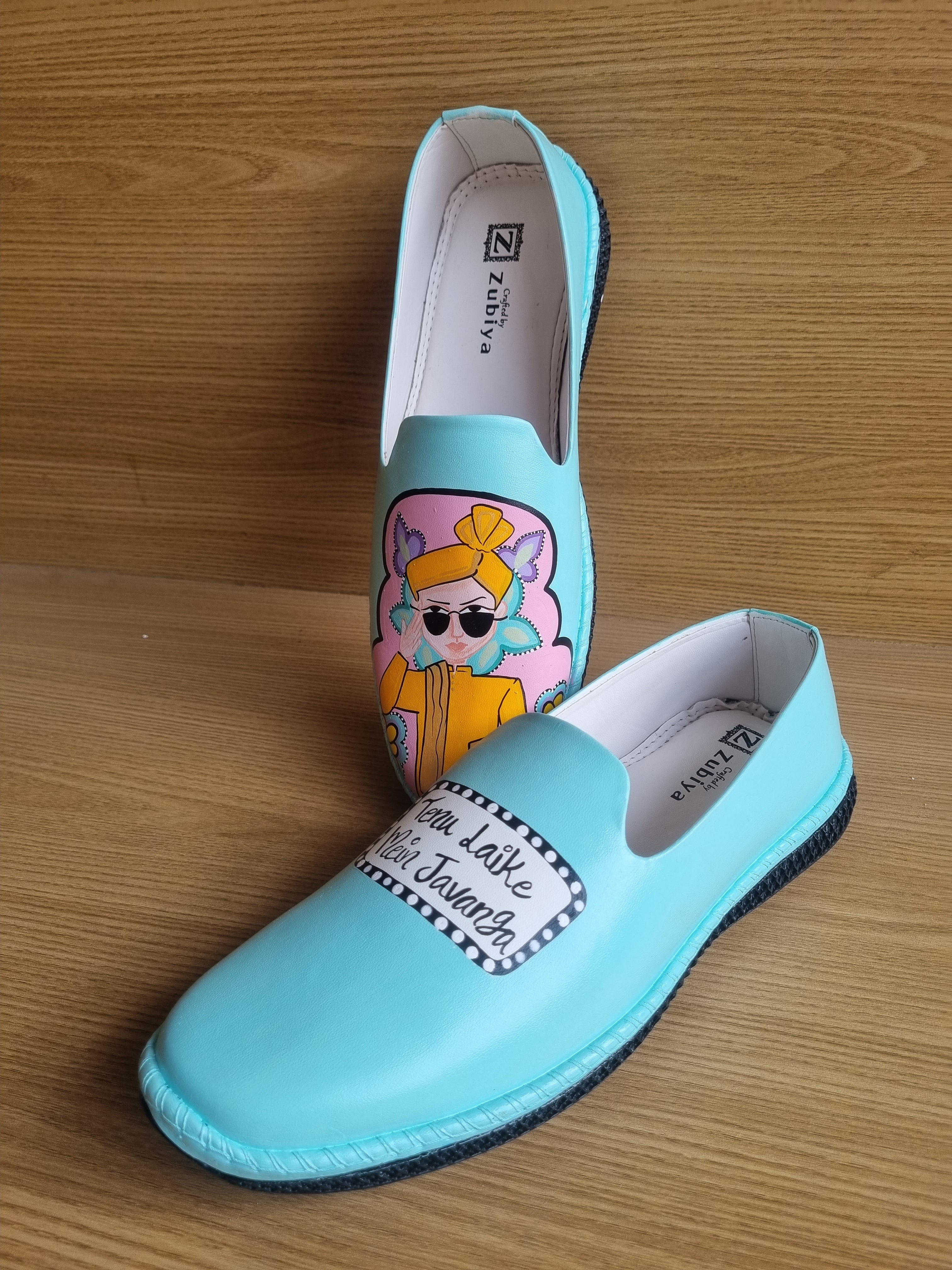 Aqua blue  men’s Mojris -2 inch mules couple combo