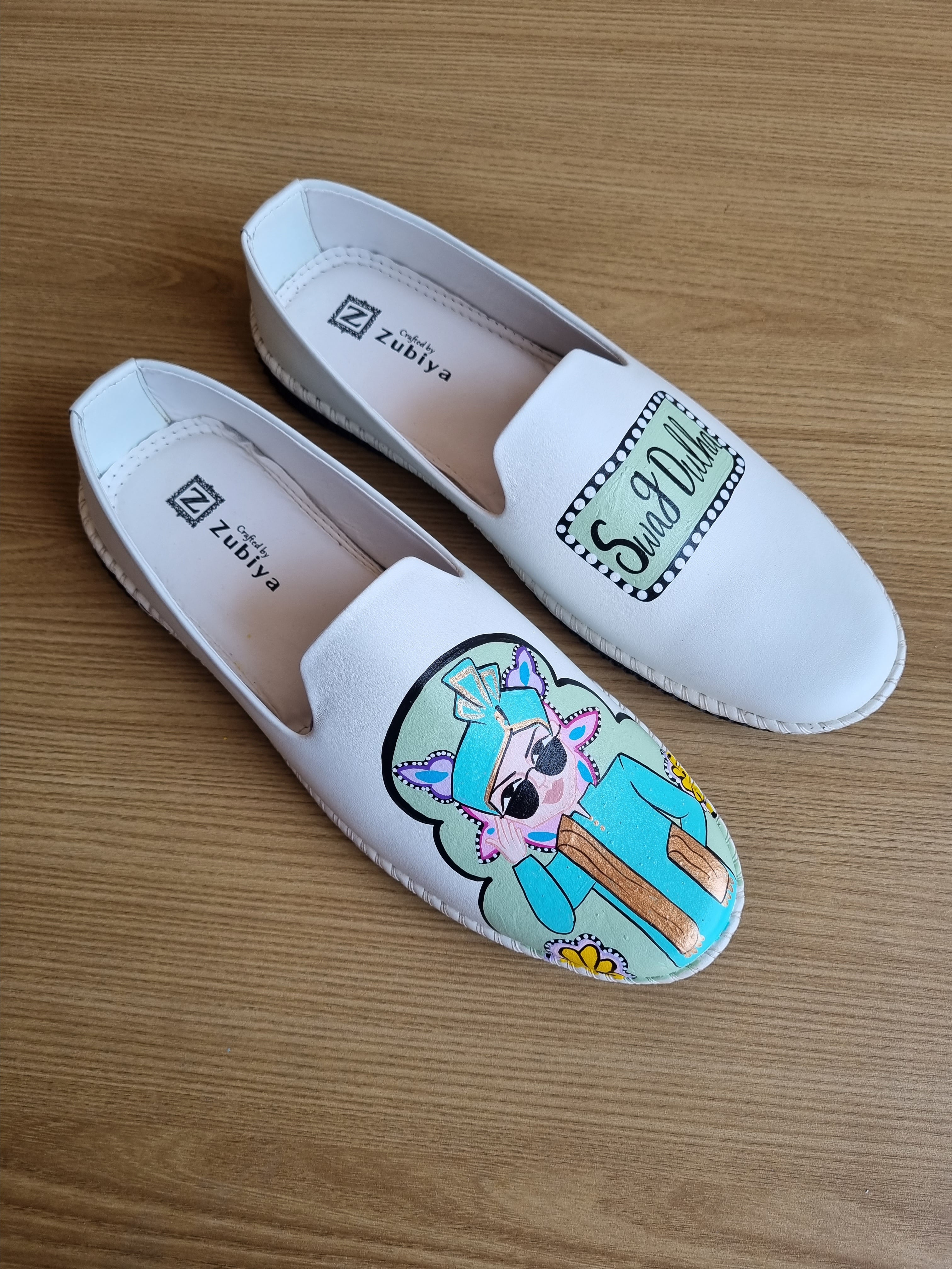 White - pista green men’s Mojris - 3.5 inch wedges couple combo