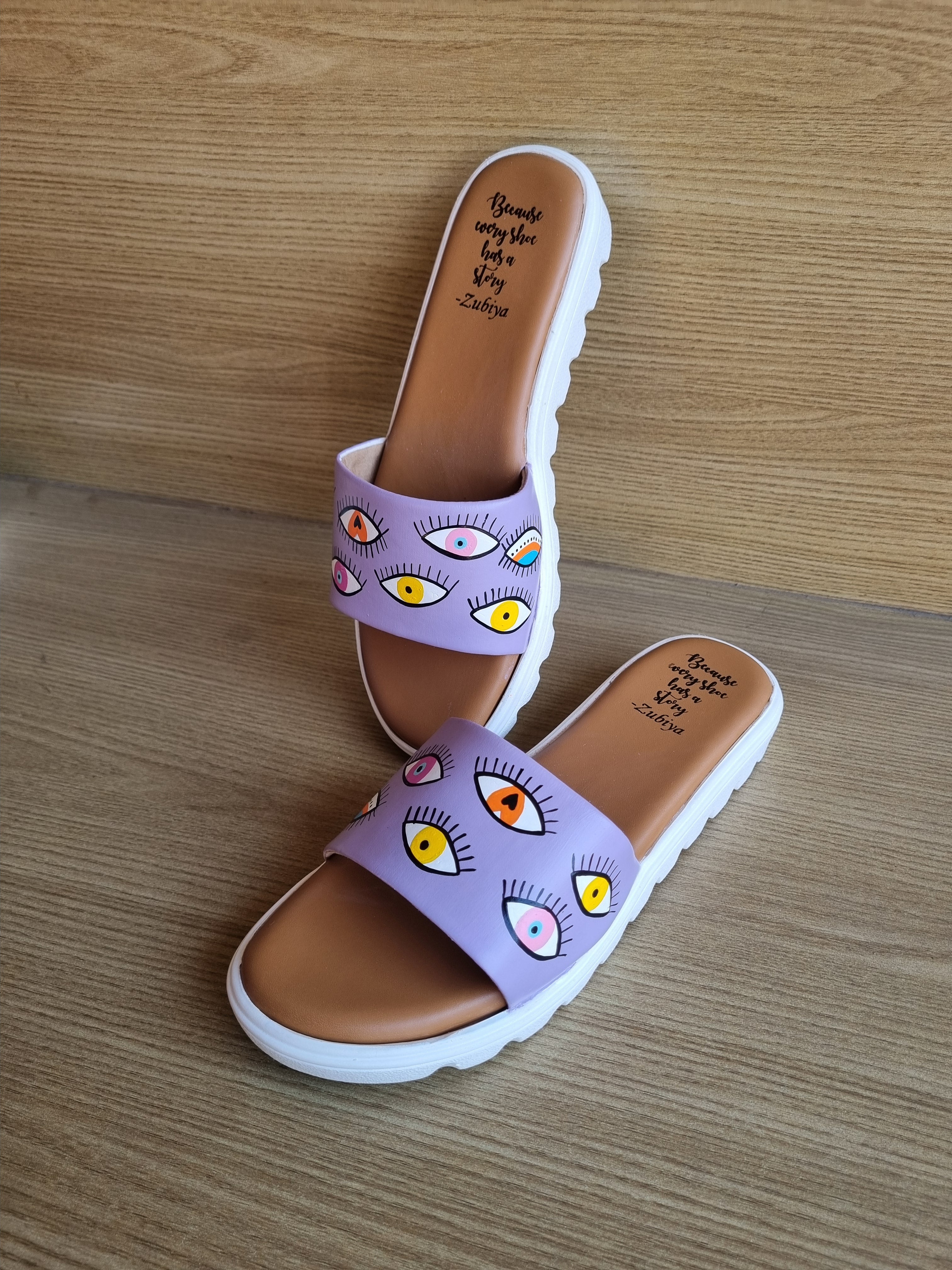Lavander evil eye slides