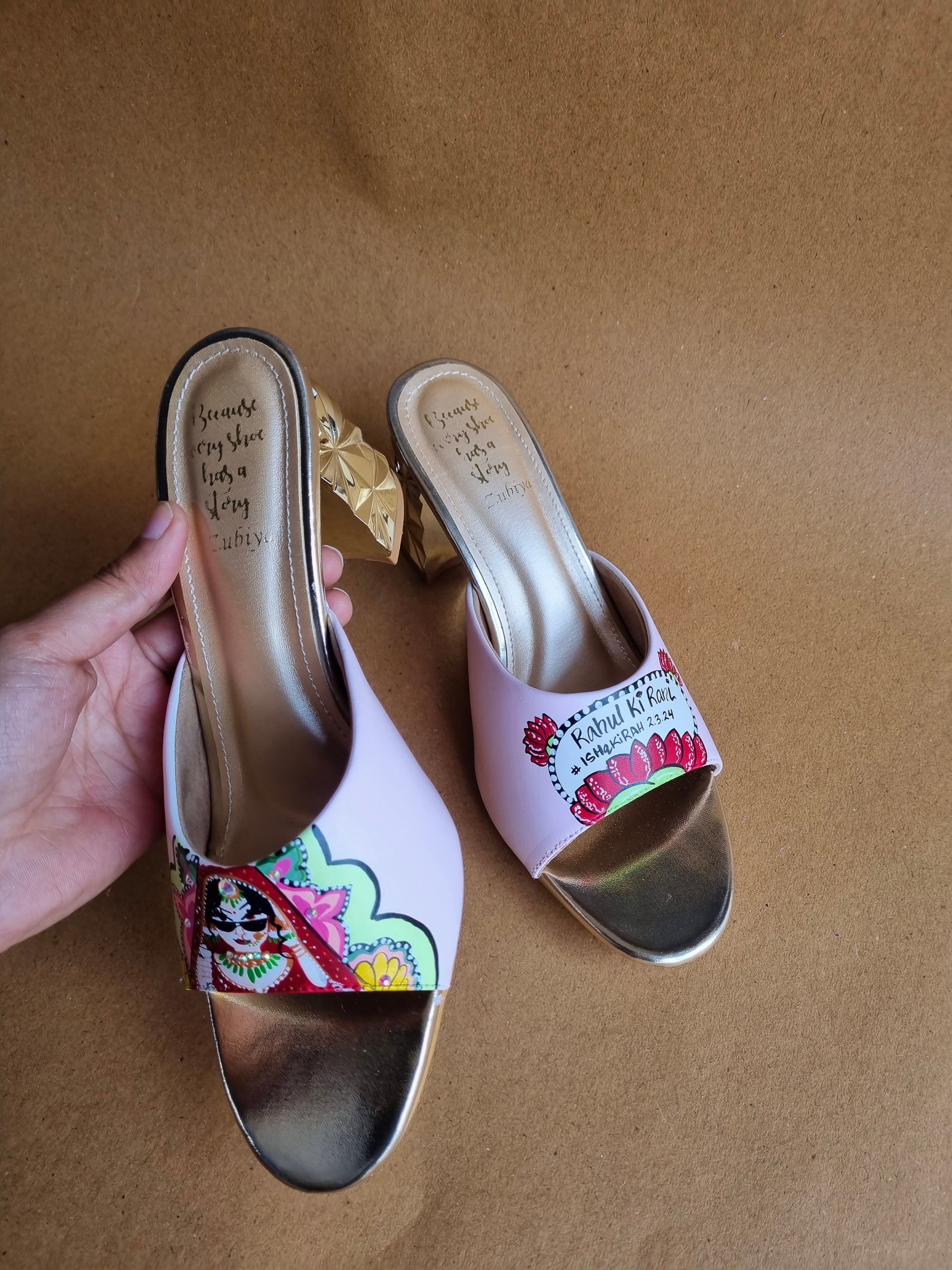 3 inch baby pink swag dulhan heels