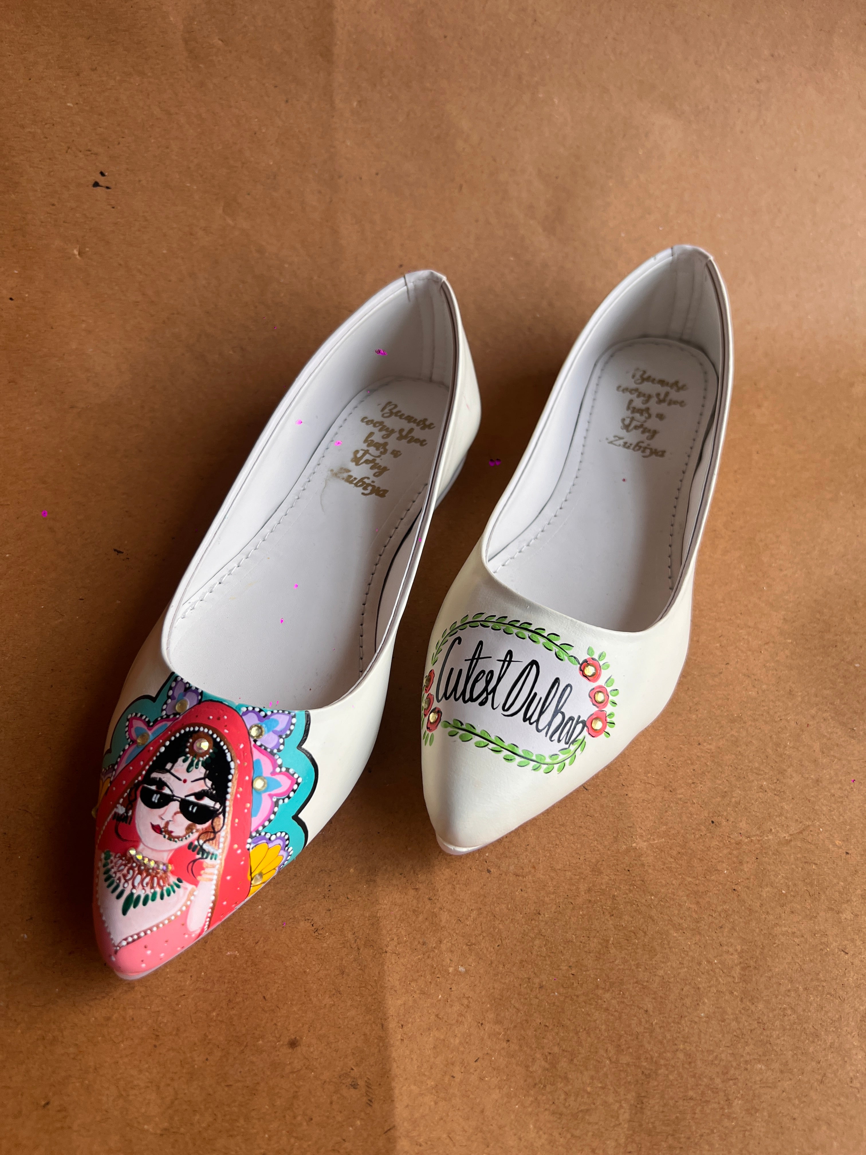 Lime yellow swag dulhan pointed juttis