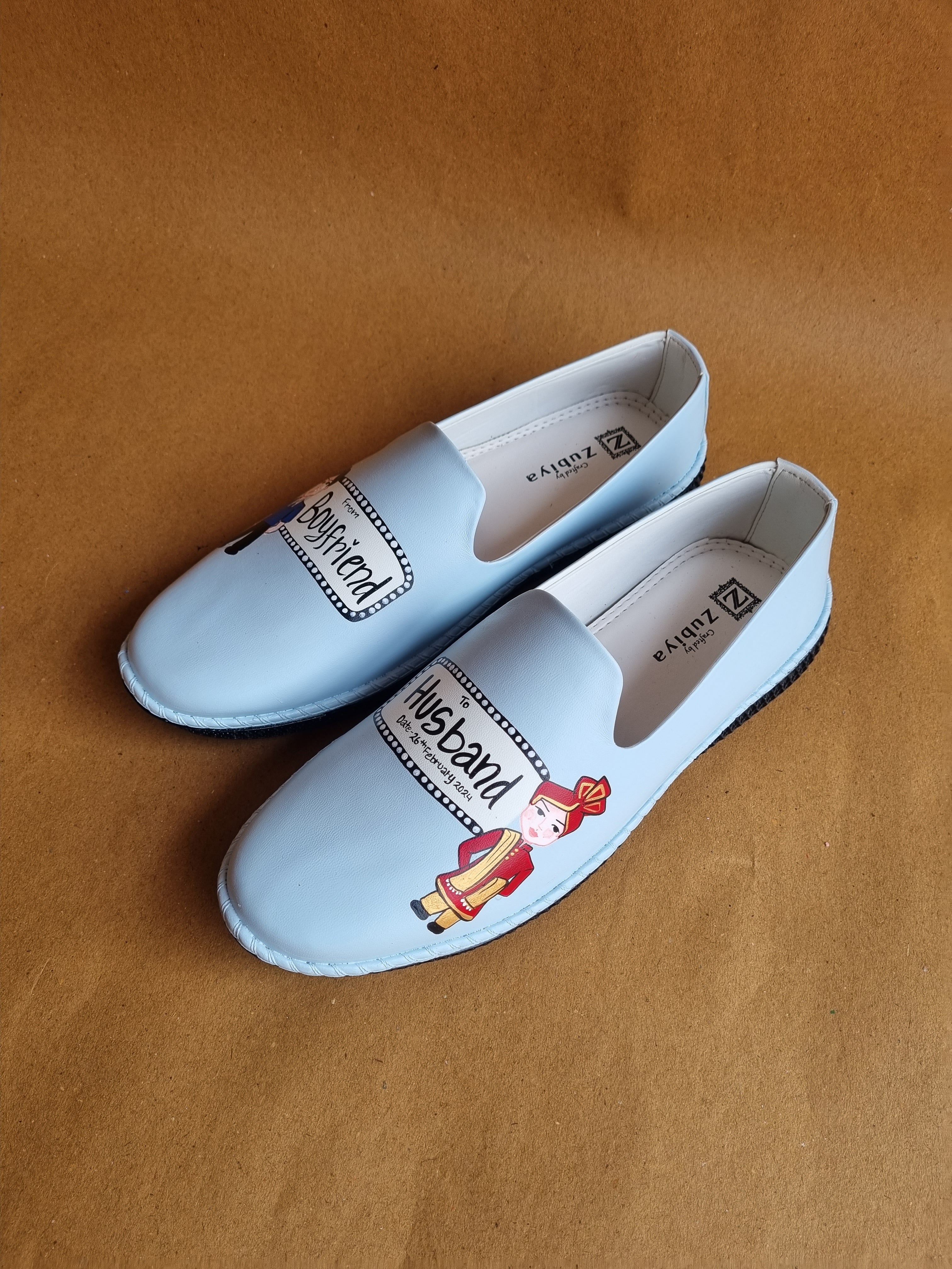 Powder blue both side dulha mojris