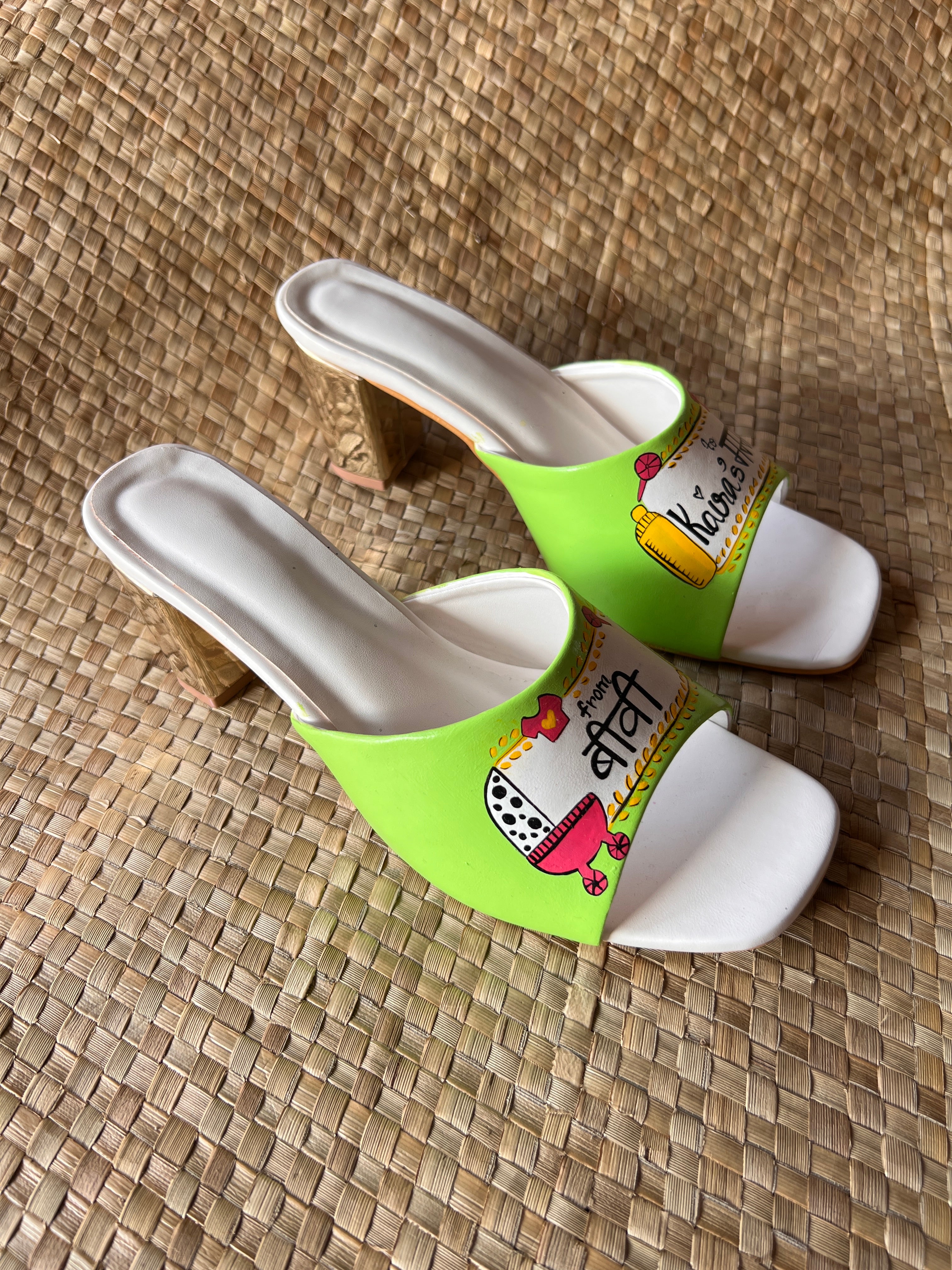 Mom to be neon green heels