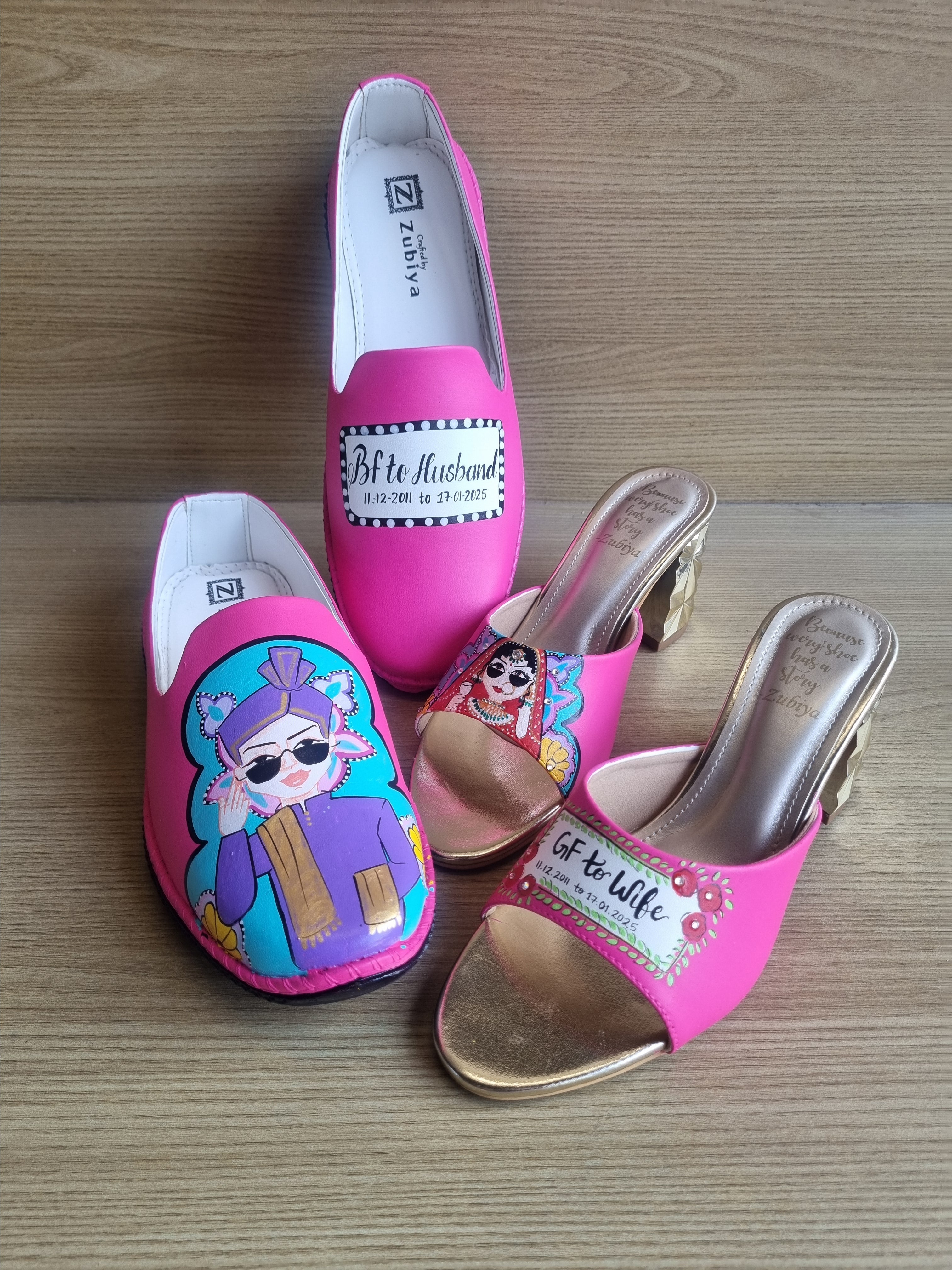 Hot pink 3”inch heels- mens mojri swag couple combo