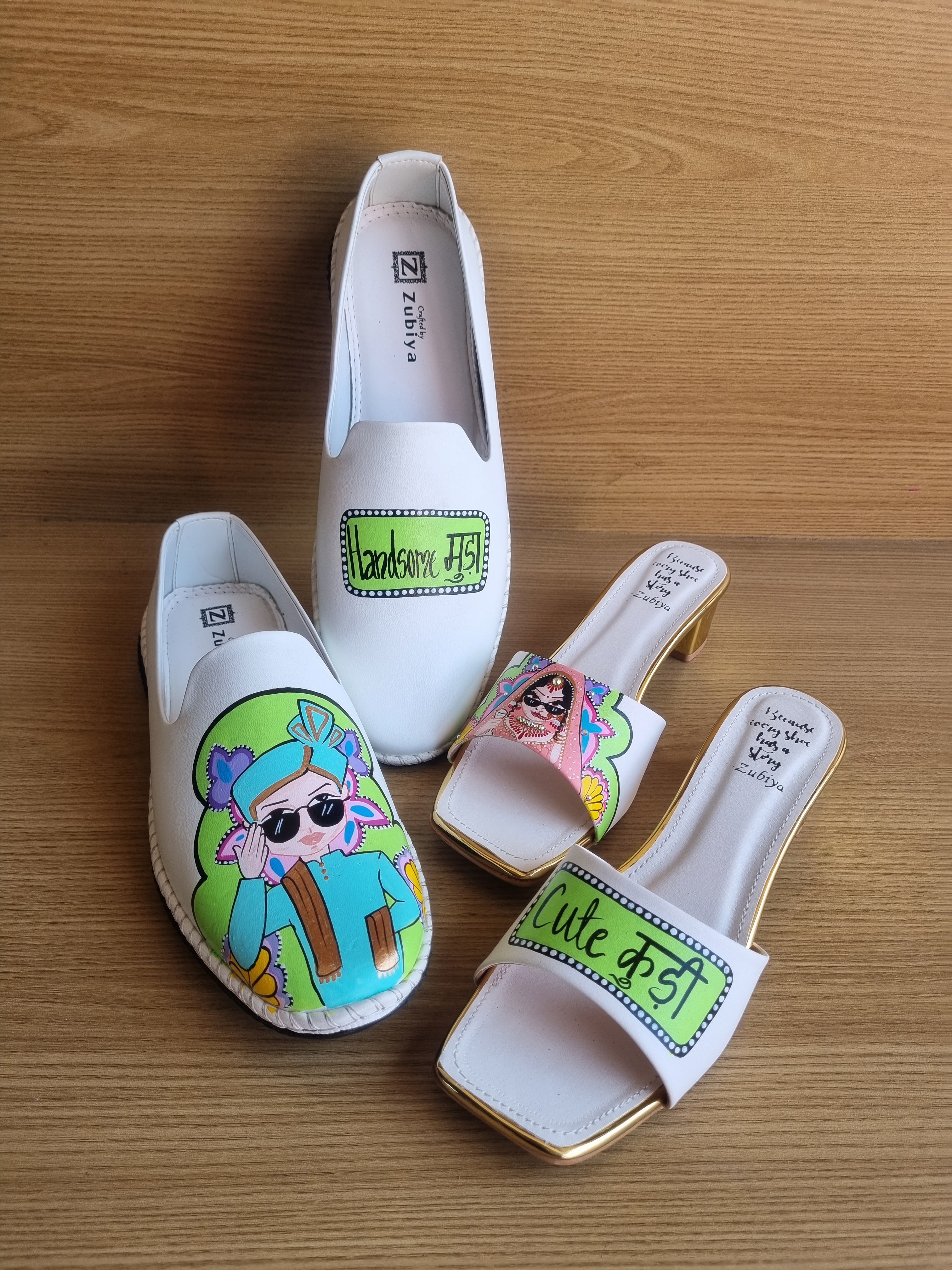 Lime green-white swag couple combo