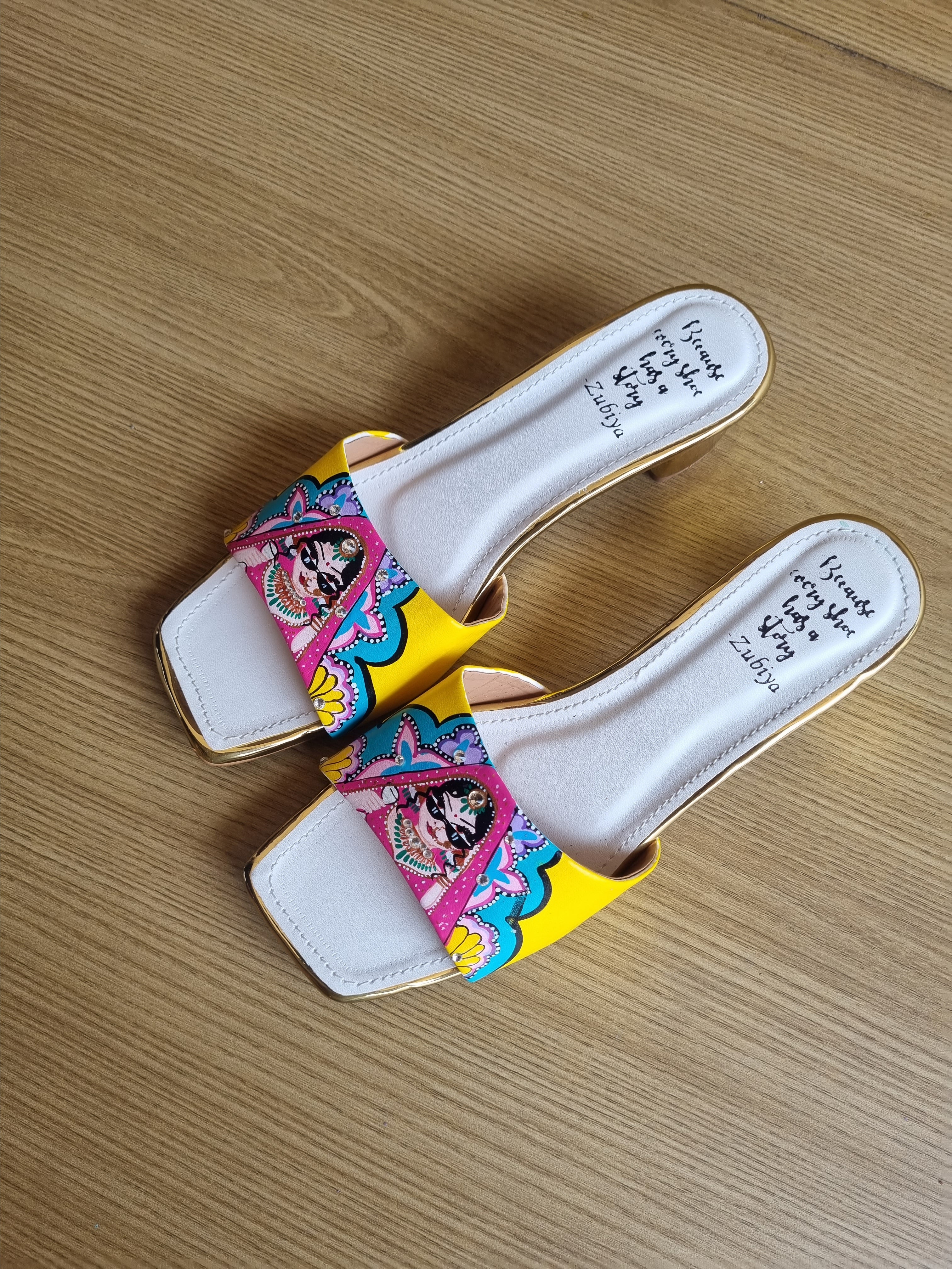 Both side yellow bride 2 inch heels