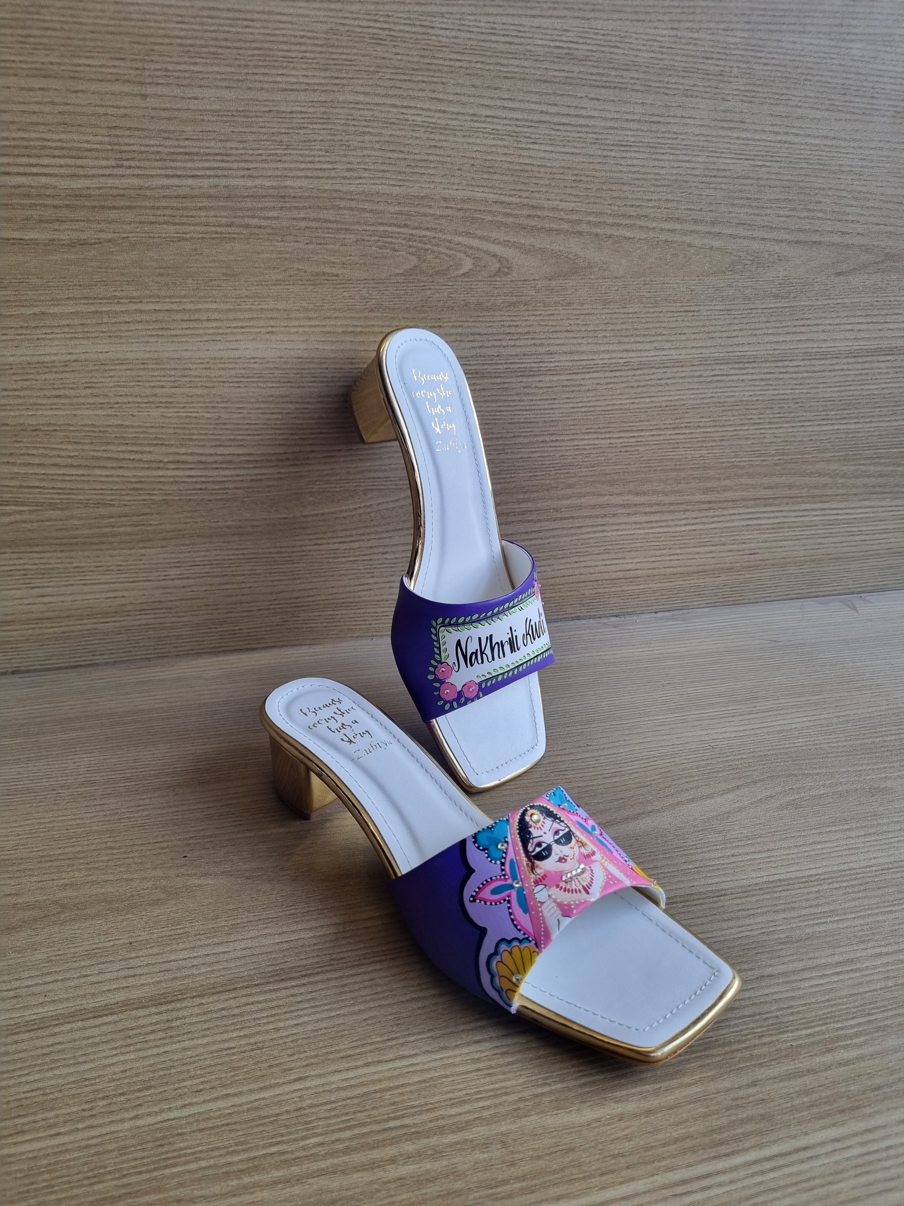 Bright purple bridal Artwork Heels
