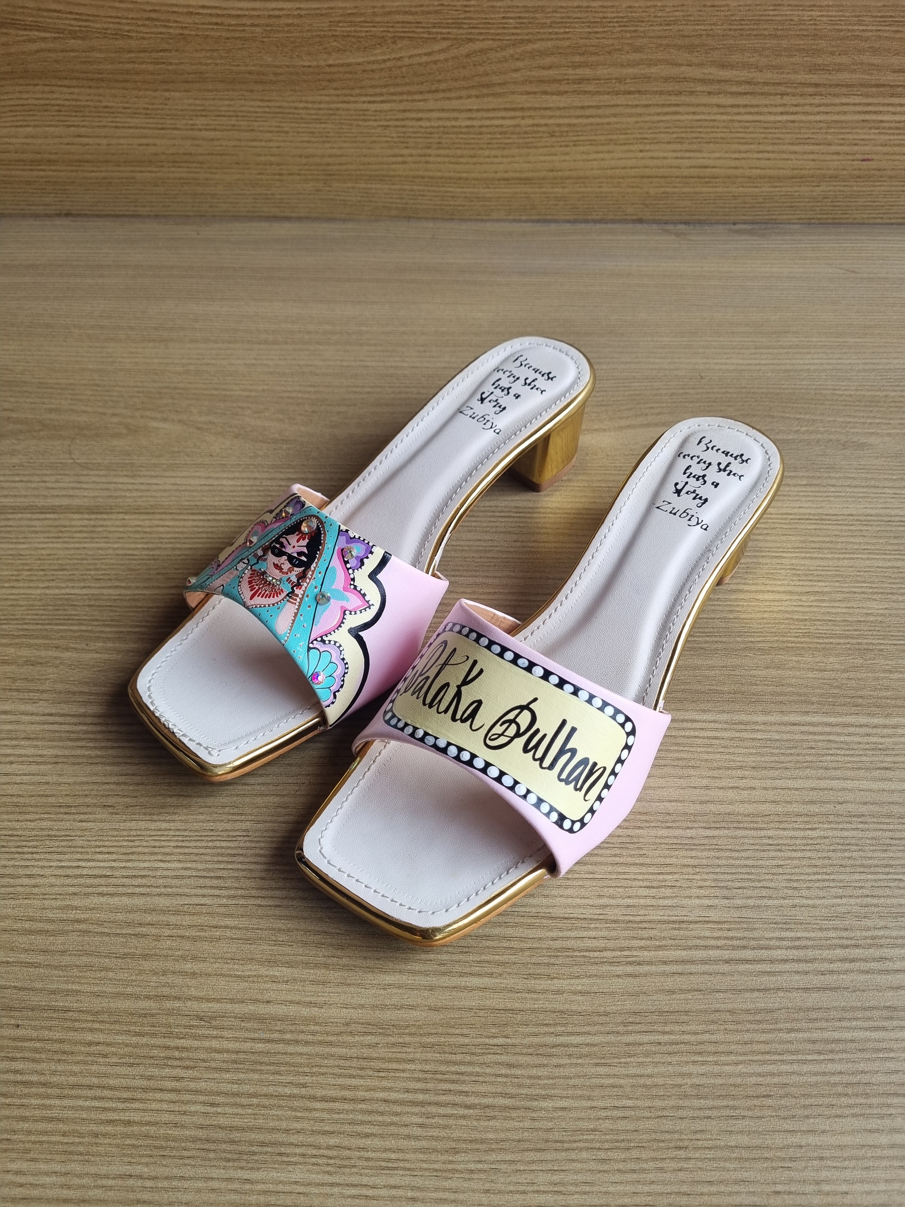 Baby pink bridal Artwork Heels