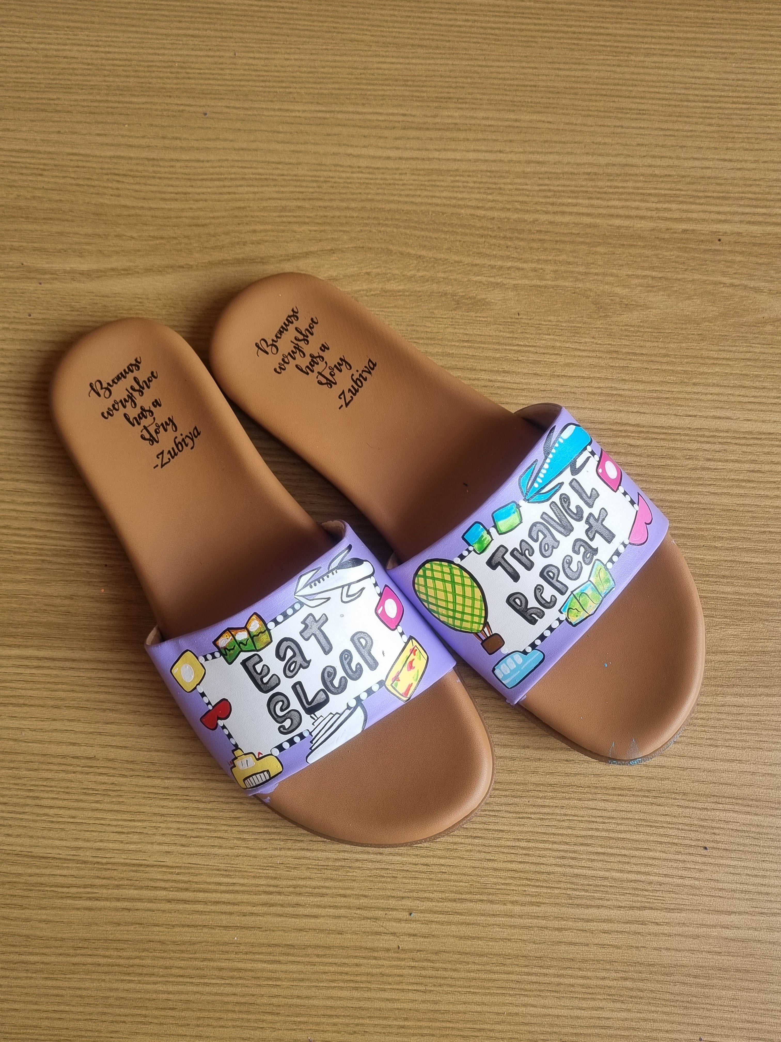 Eat sleep travel repeat brown slider