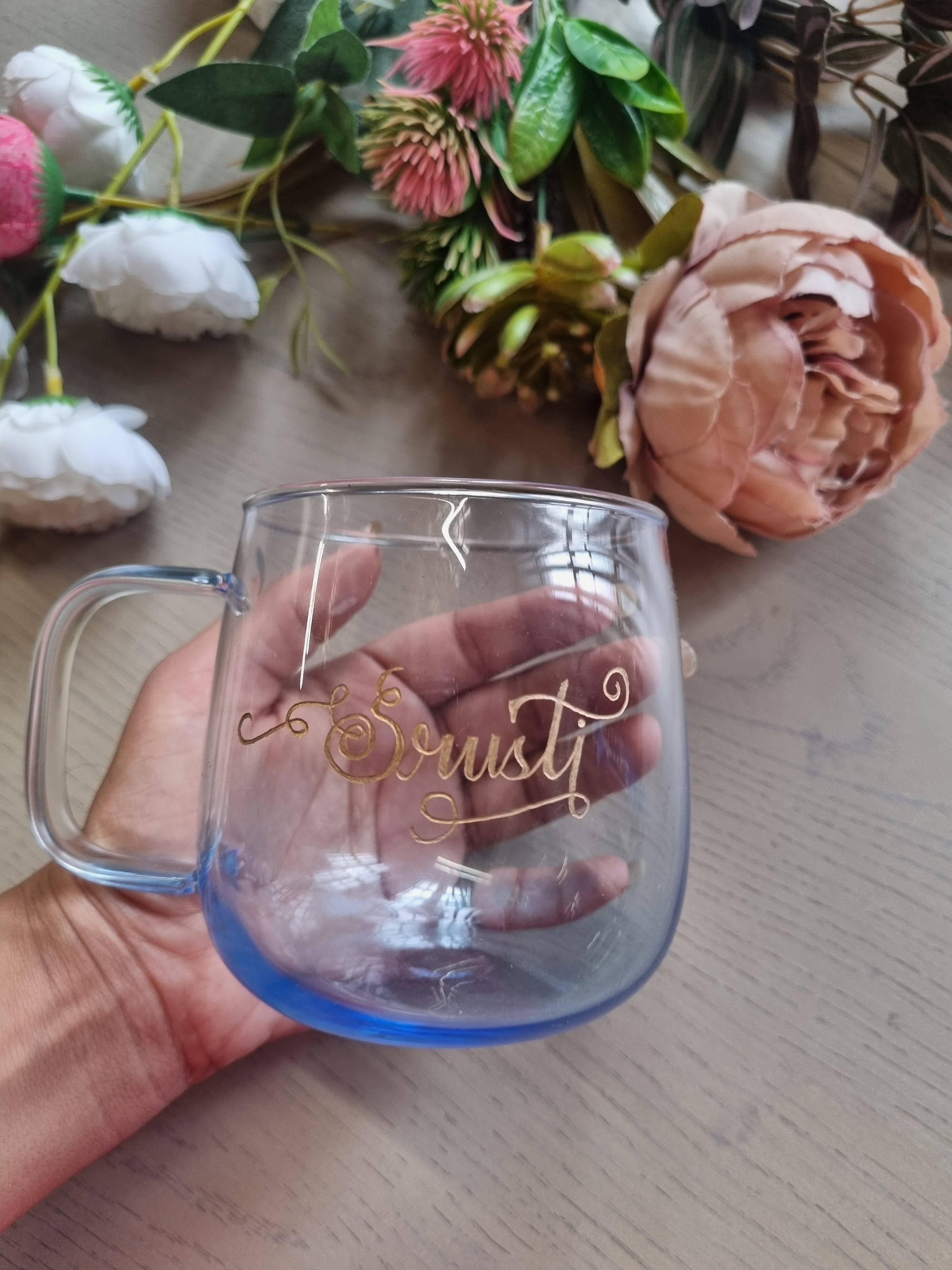 Blue ombre Engraved coffee mug(microwave safe)