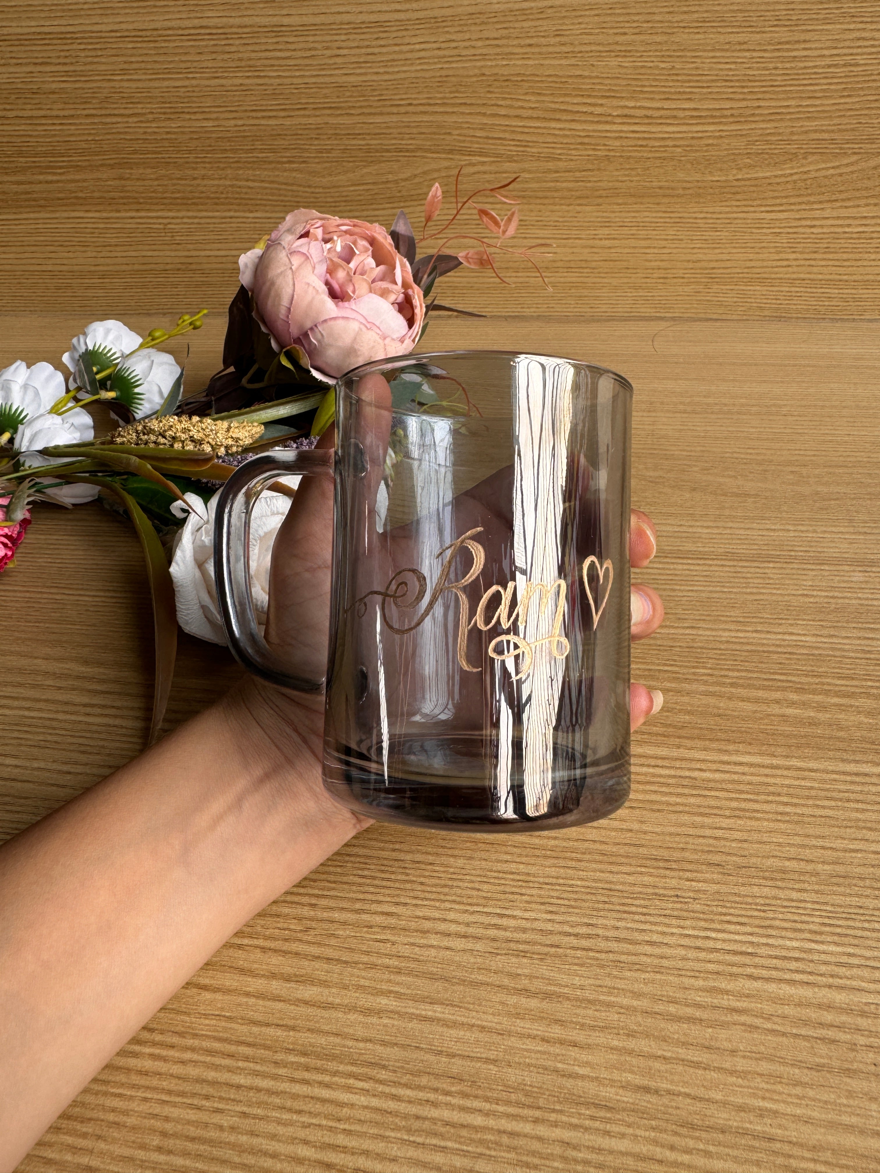 Black Engraved coffee mug(microwave safe)