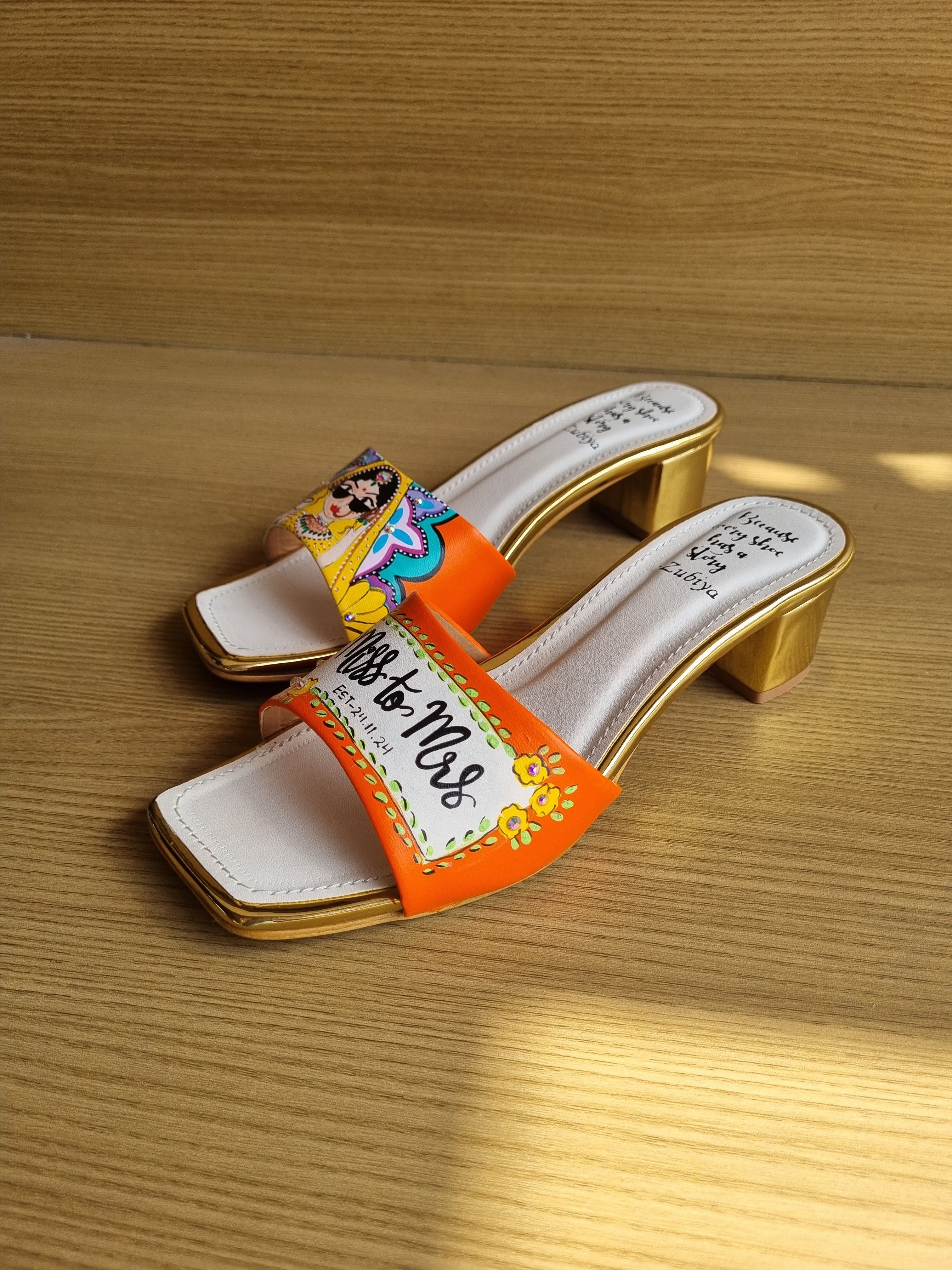 Orange bridal Artwork Heels