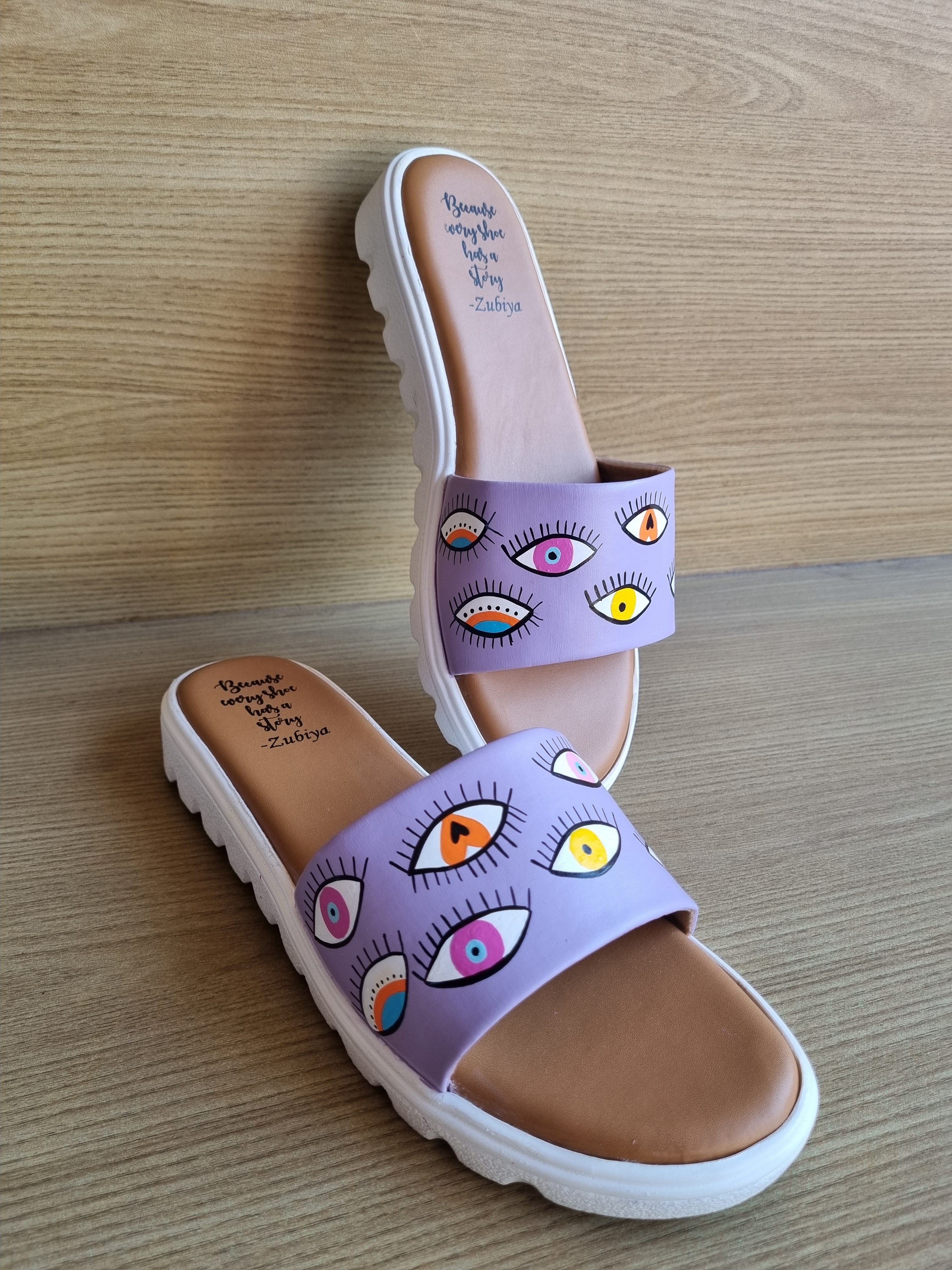 Lavander evil eye slides