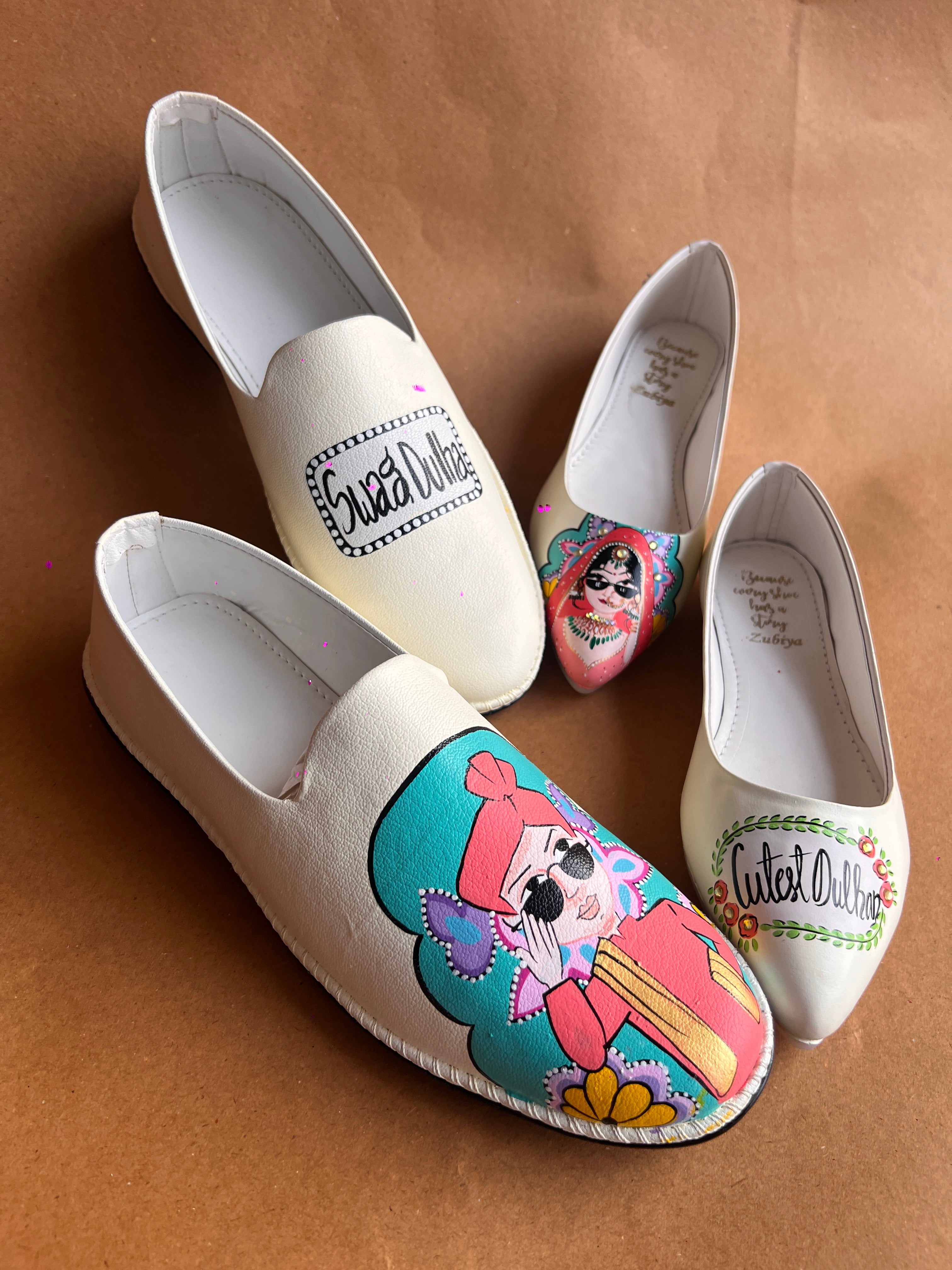 Lime yellow juttis couple combo