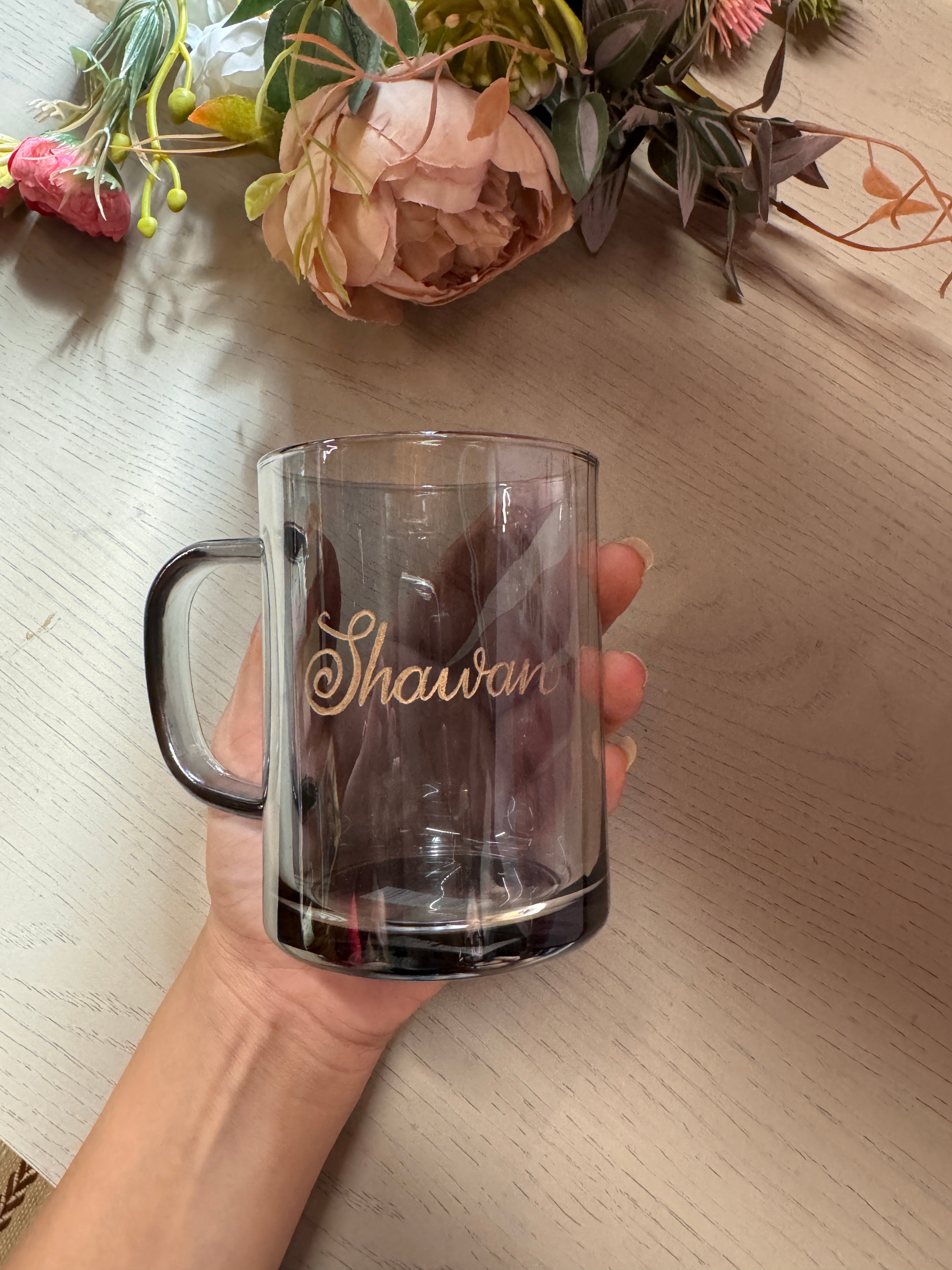 Black Engraved coffee mug(microwave safe)