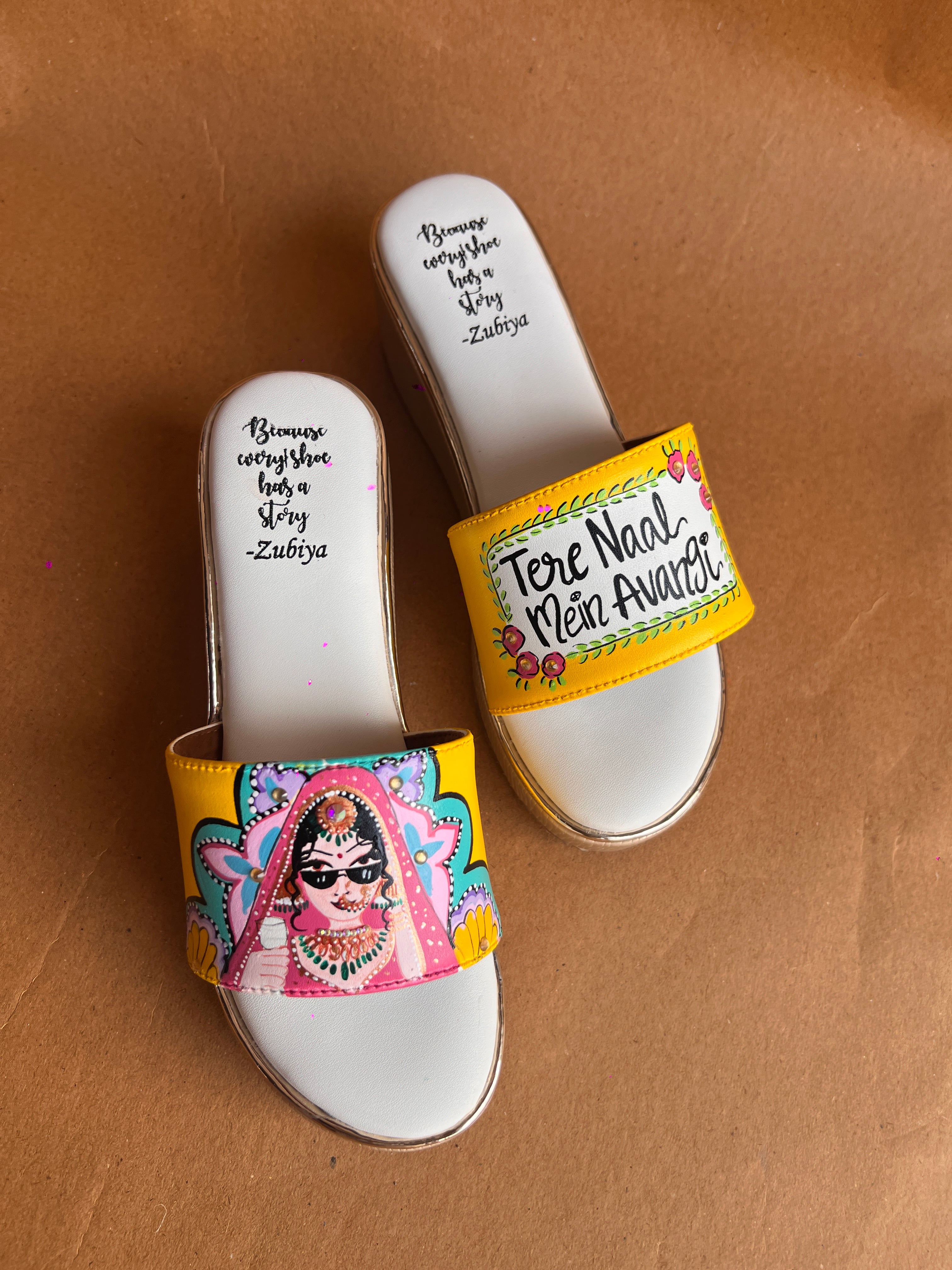 Yellow golden wedges swag dulhan heels