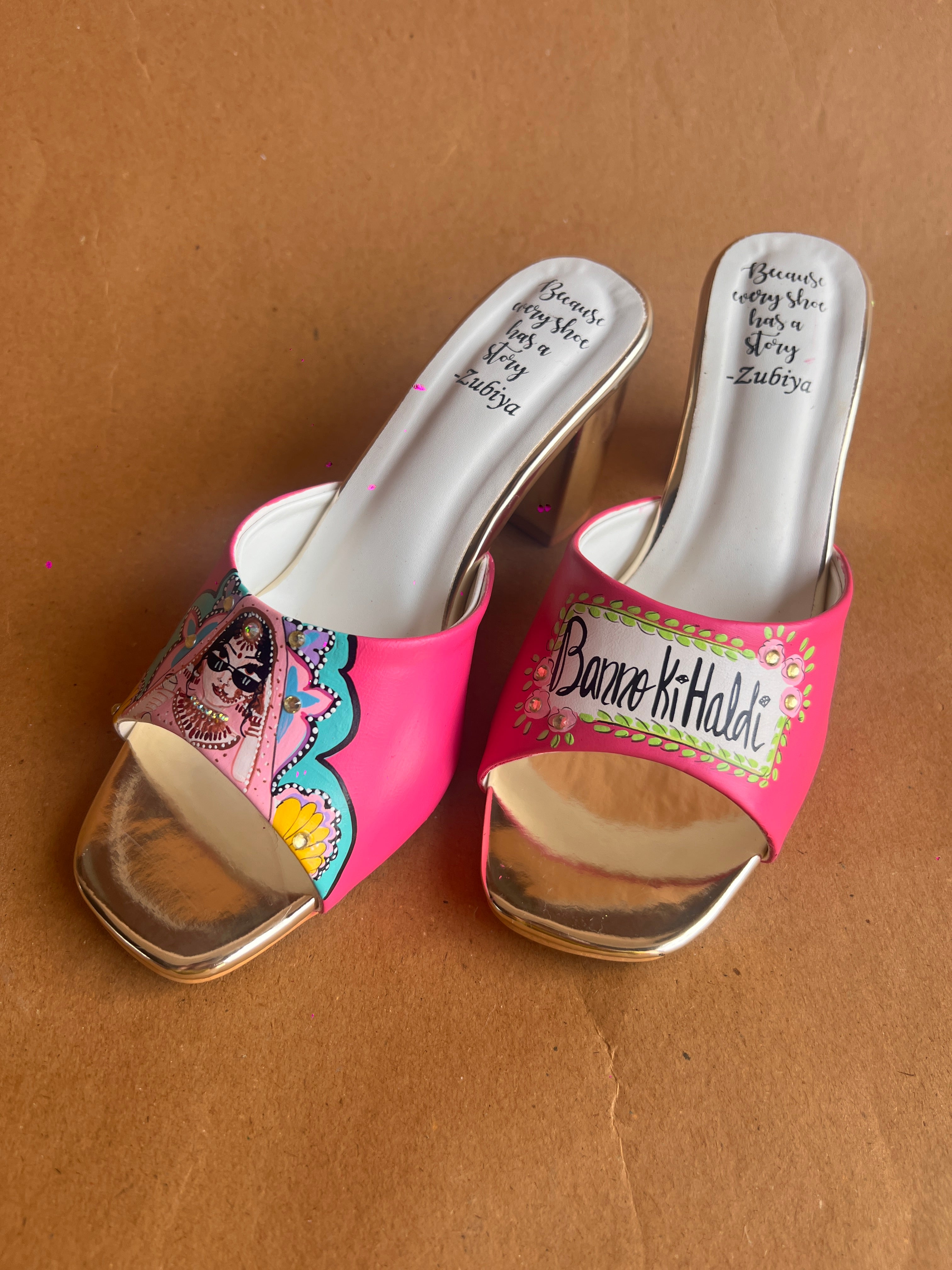 3 inch hot pink swag dulhan heels