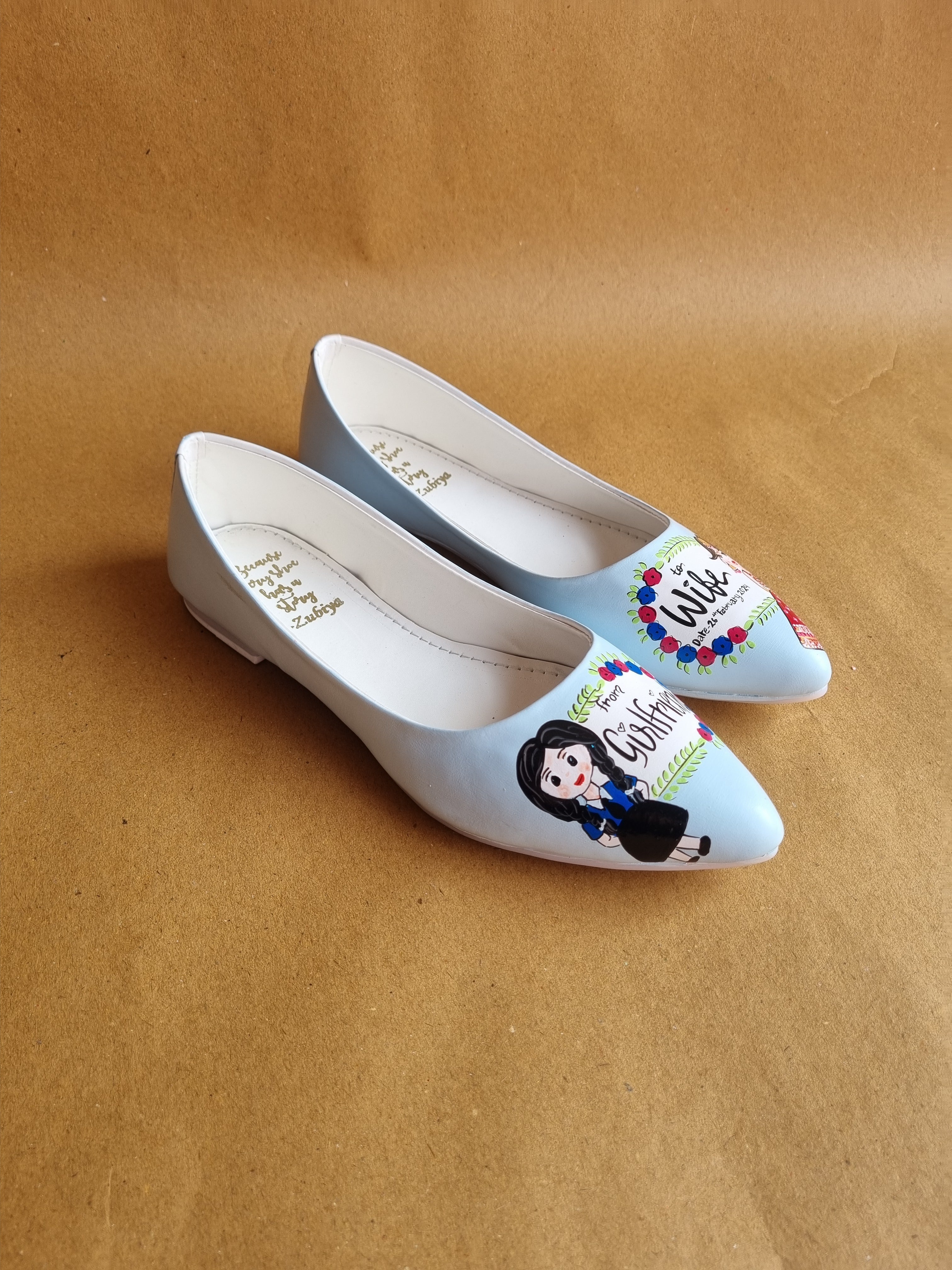 Powder blue dulhan pointed juttis