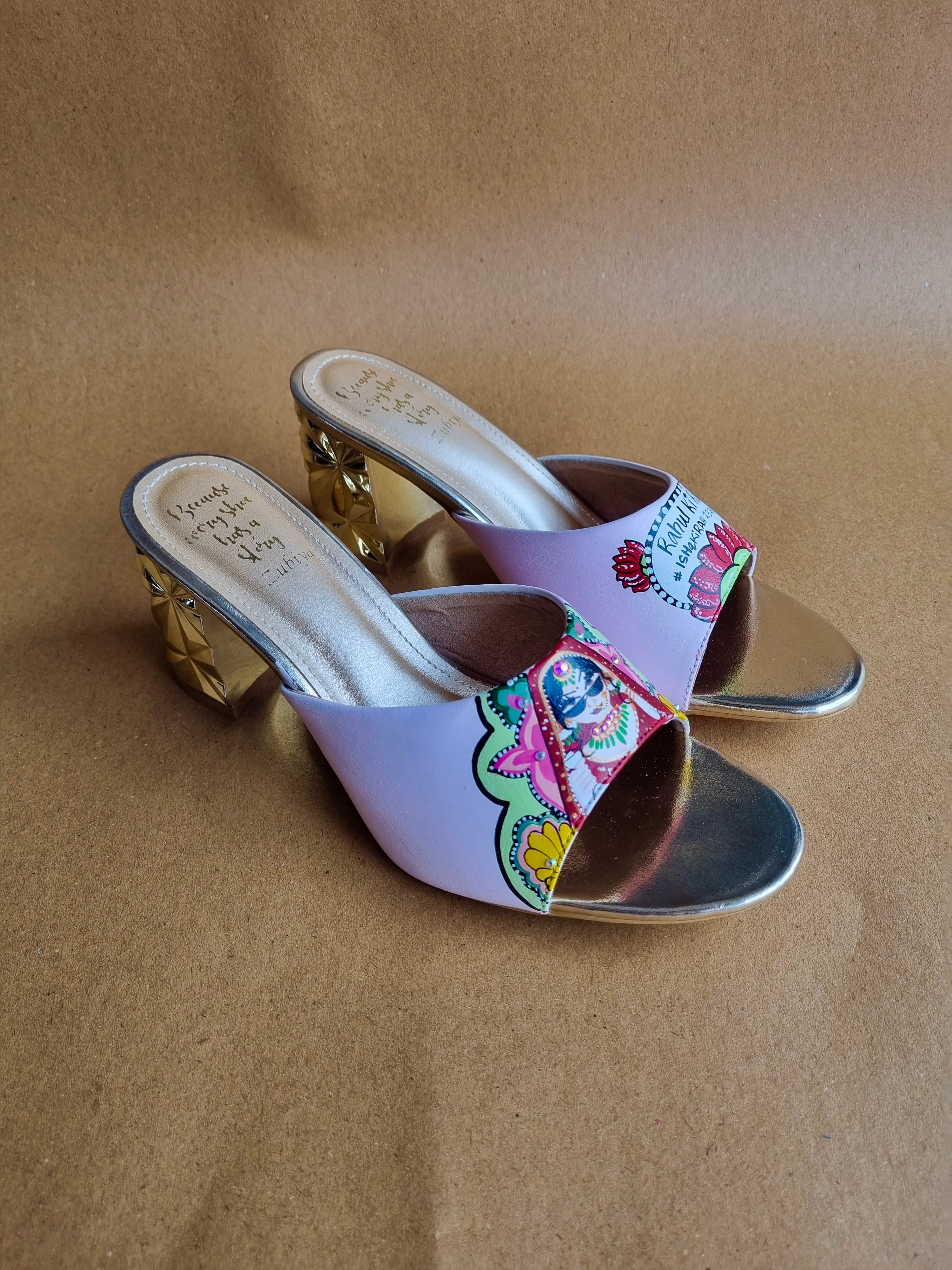 3 inch baby pink swag dulhan heels