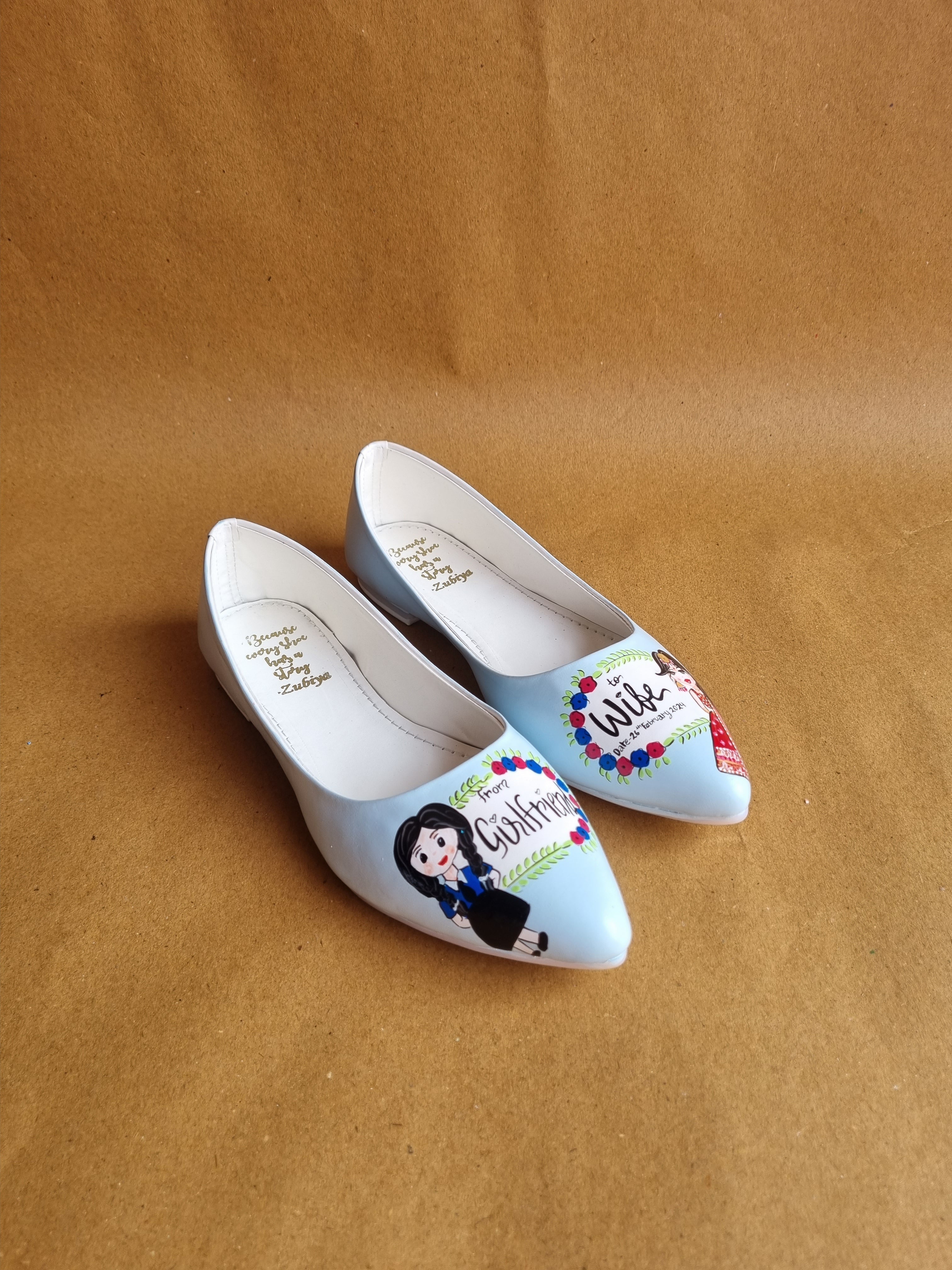 Powder blue dulhan pointed juttis