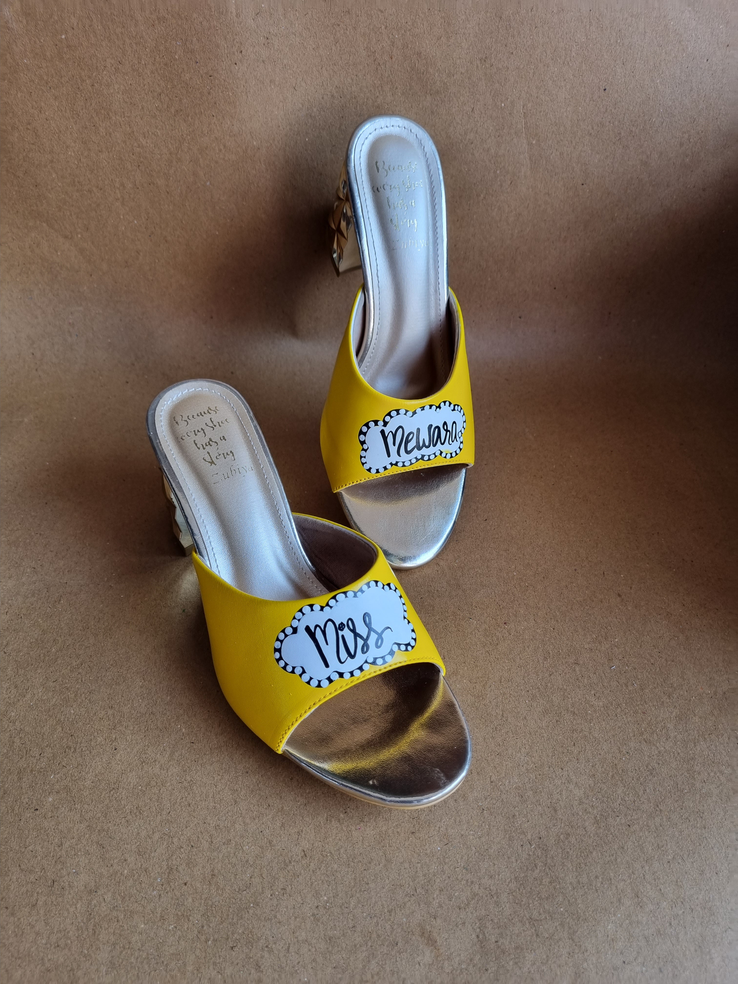 Yellow bubble 3 inch heels