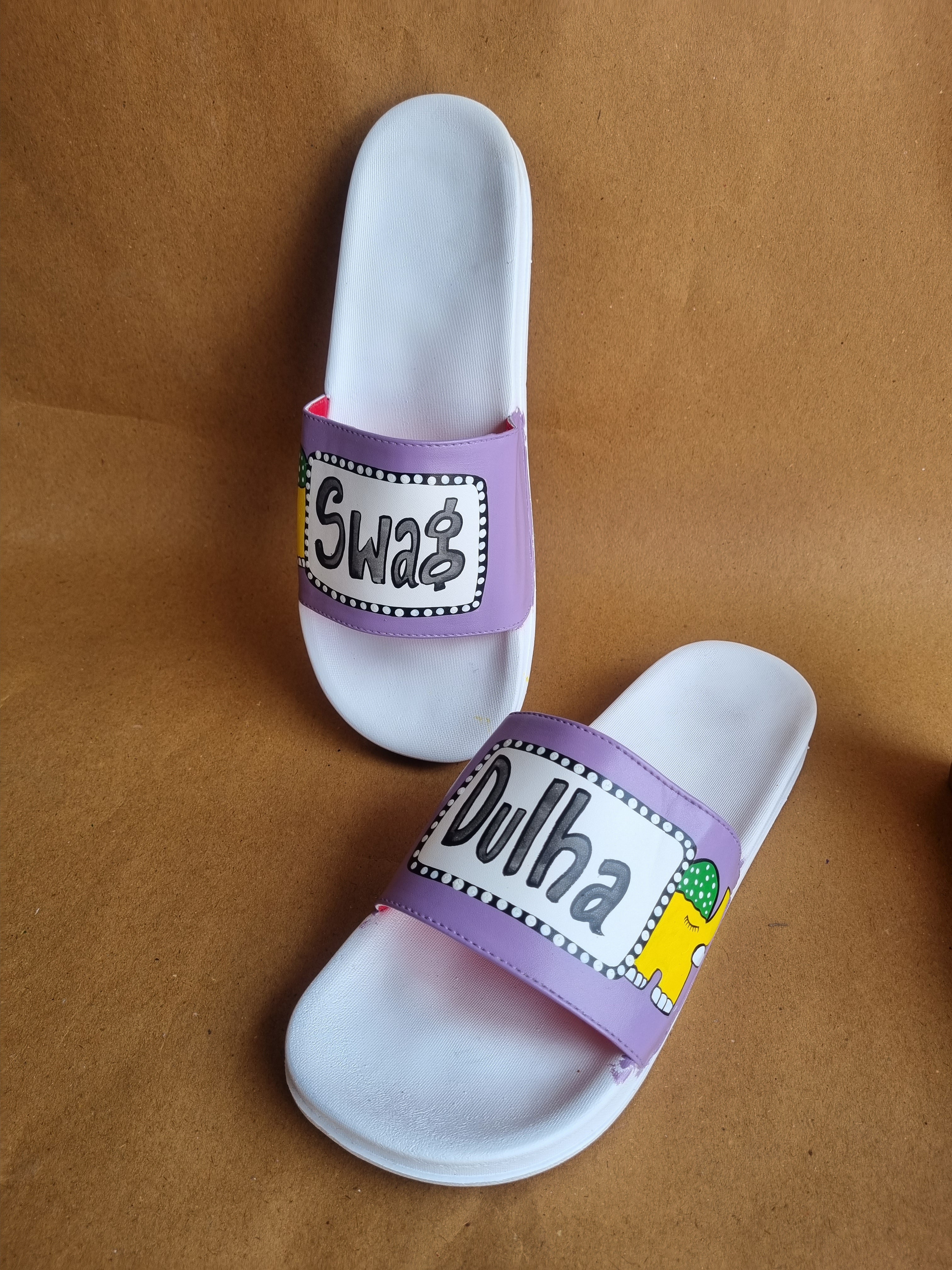 Lavender wedges flats Combo slides