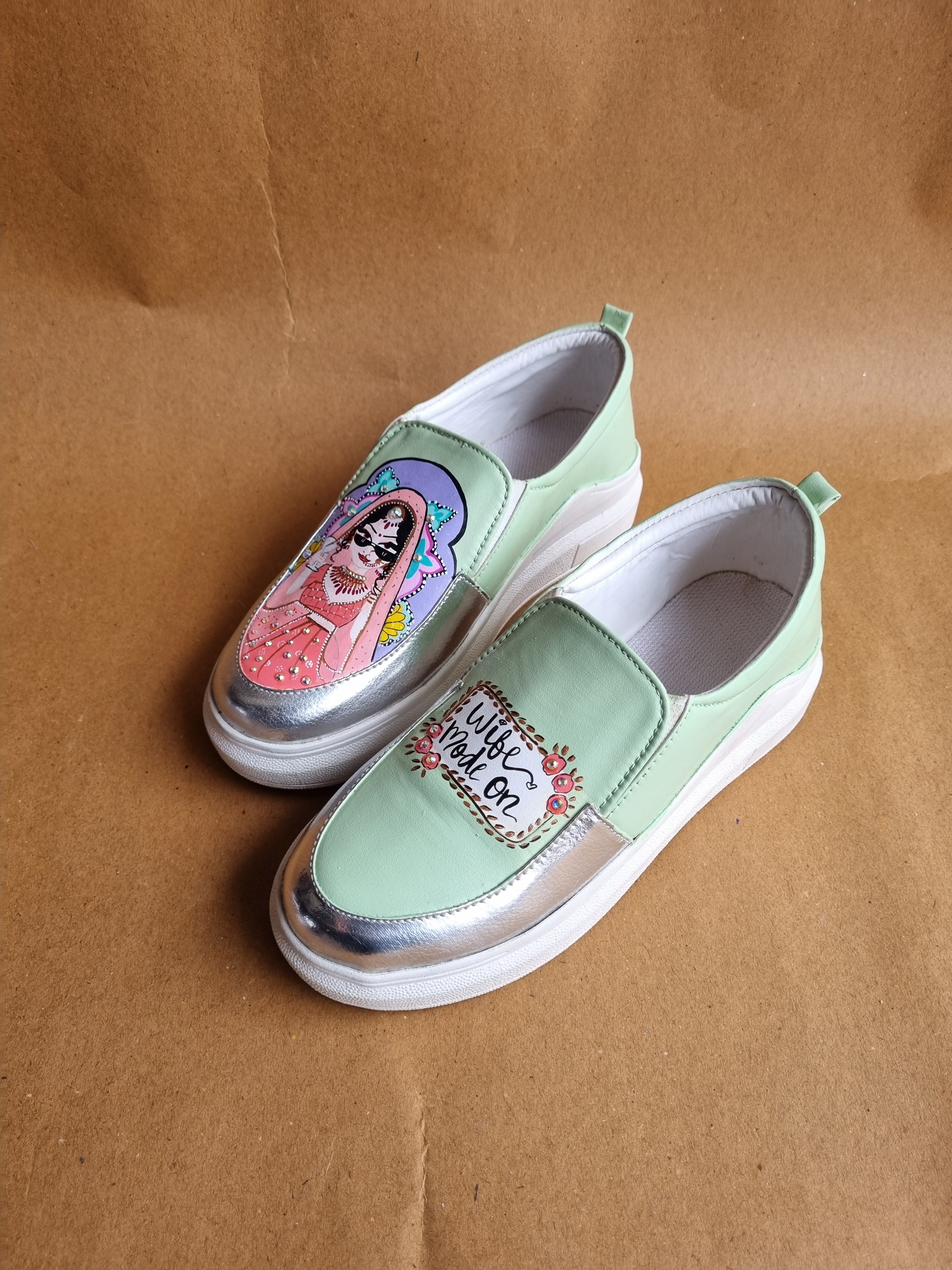 Pista green mojri- sneakers couple Combo