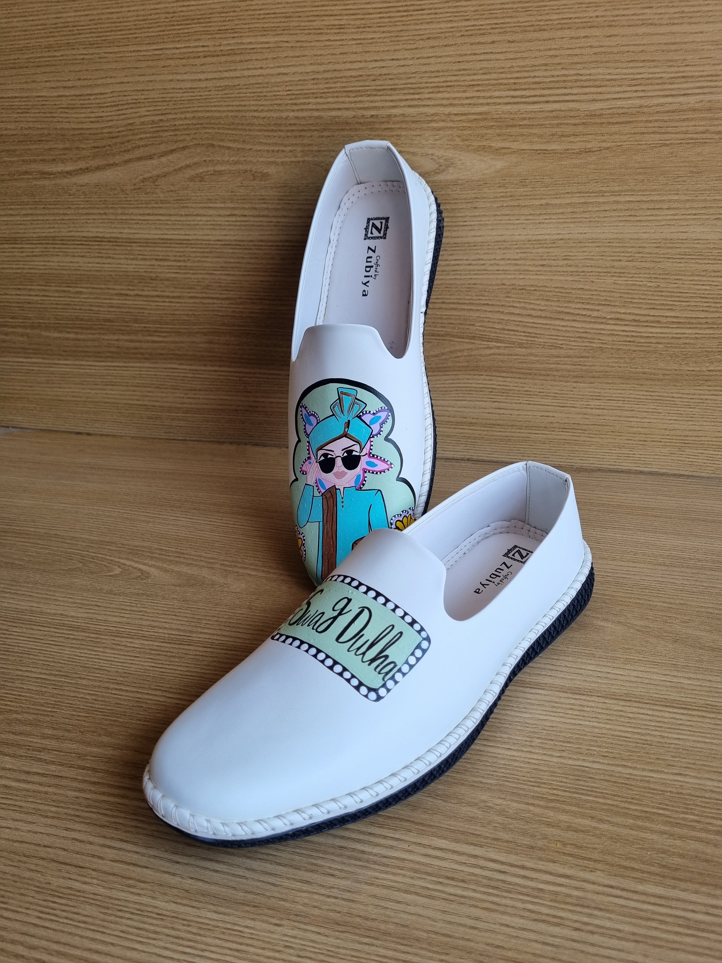 White - pista green men’s Mojris - 3.5 inch wedges couple combo