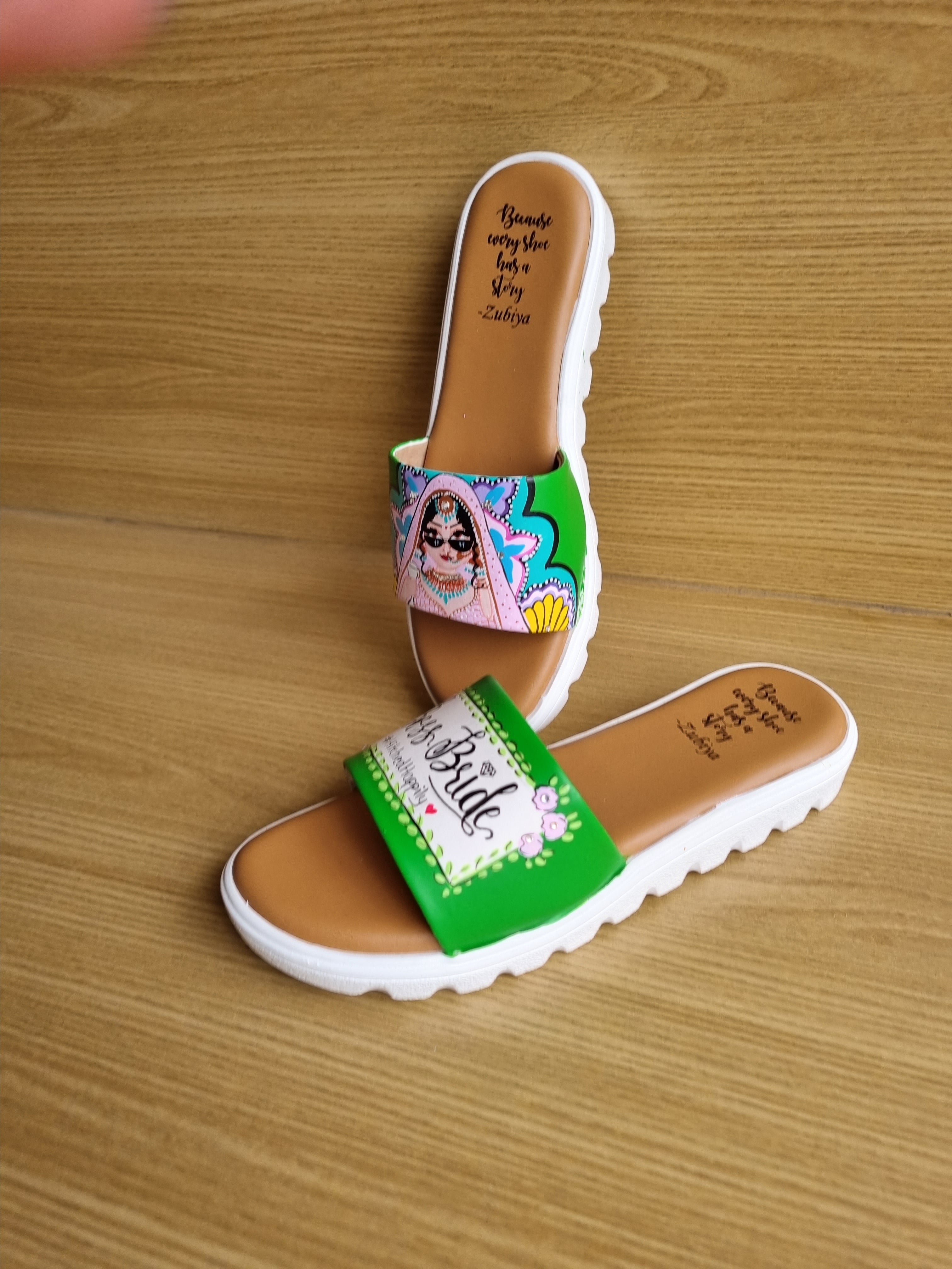 Parrot green Swag Dulhan Artwork Flats