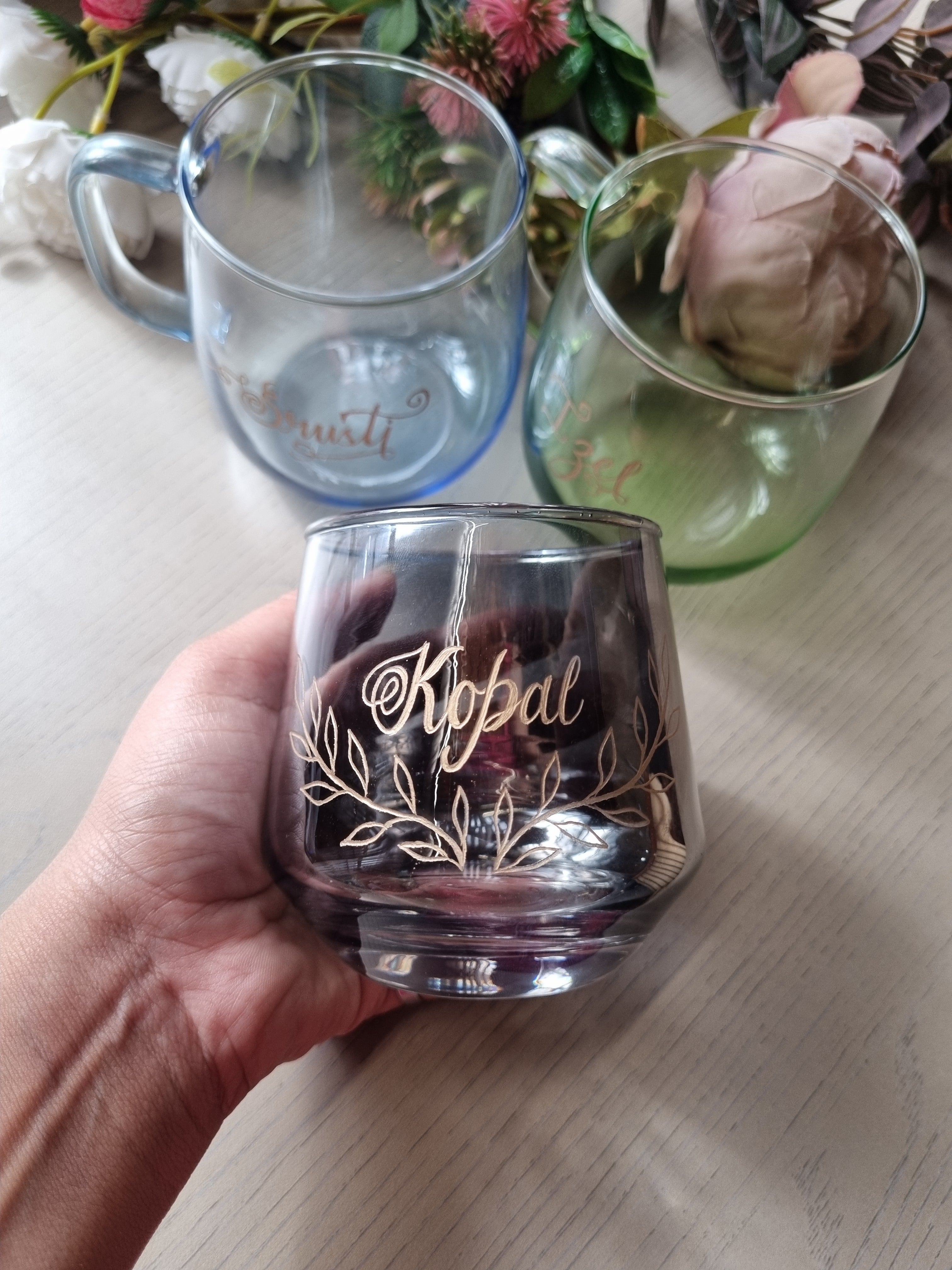 Set of 2 whiskey glass with Engraved name