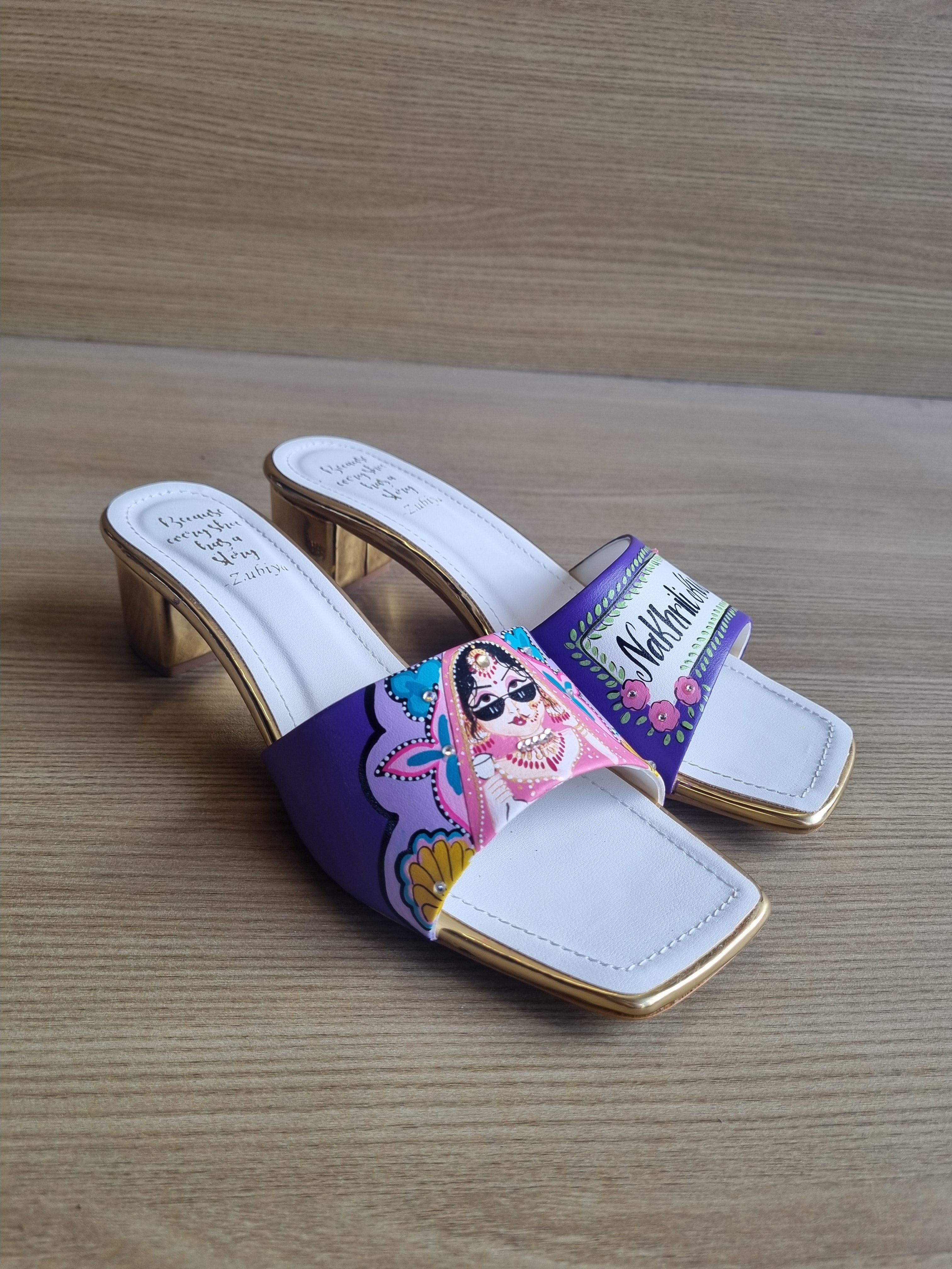 Bright purple bridal Artwork Heels