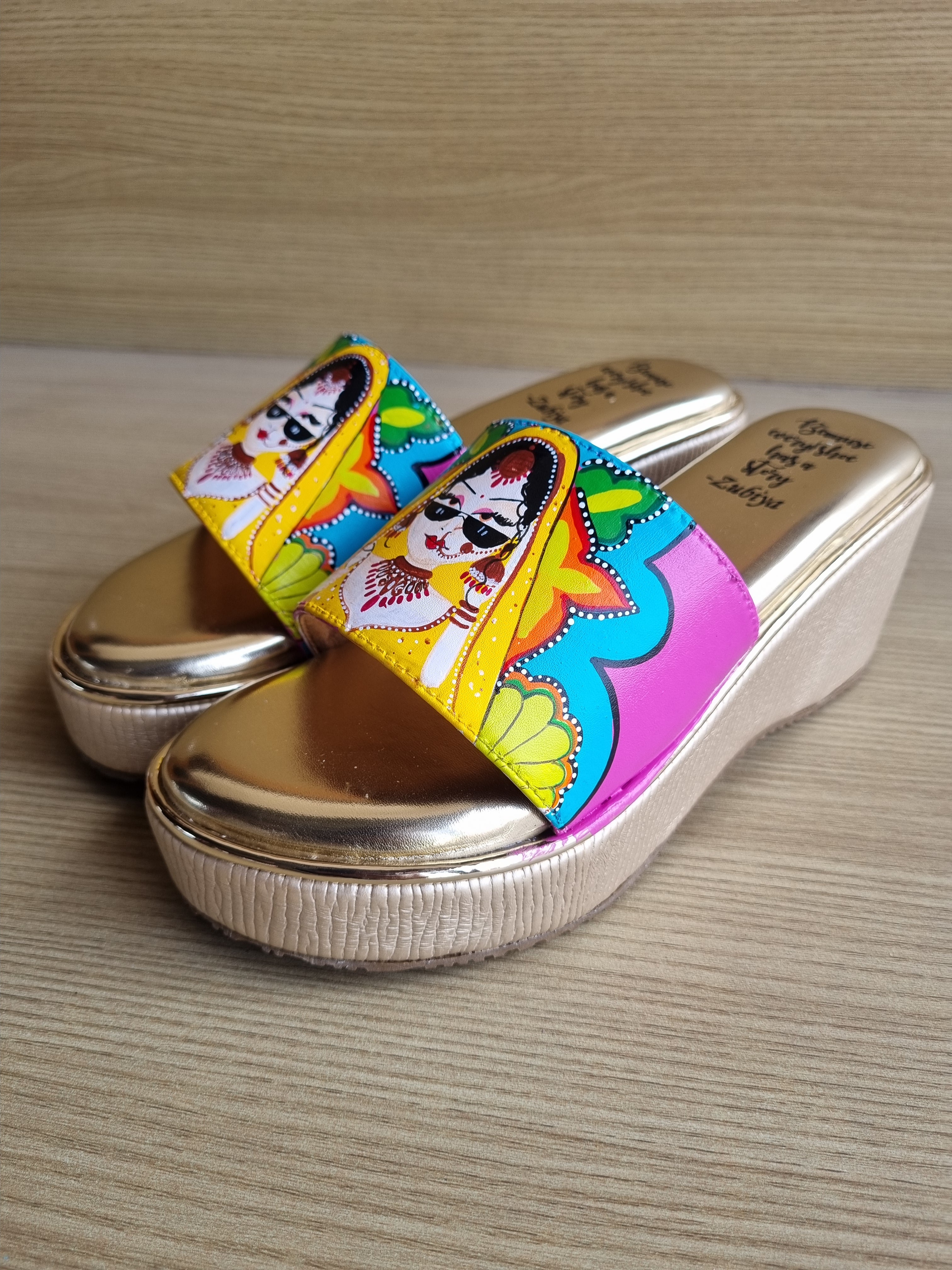 Pink golden wedges swag dulhan heels