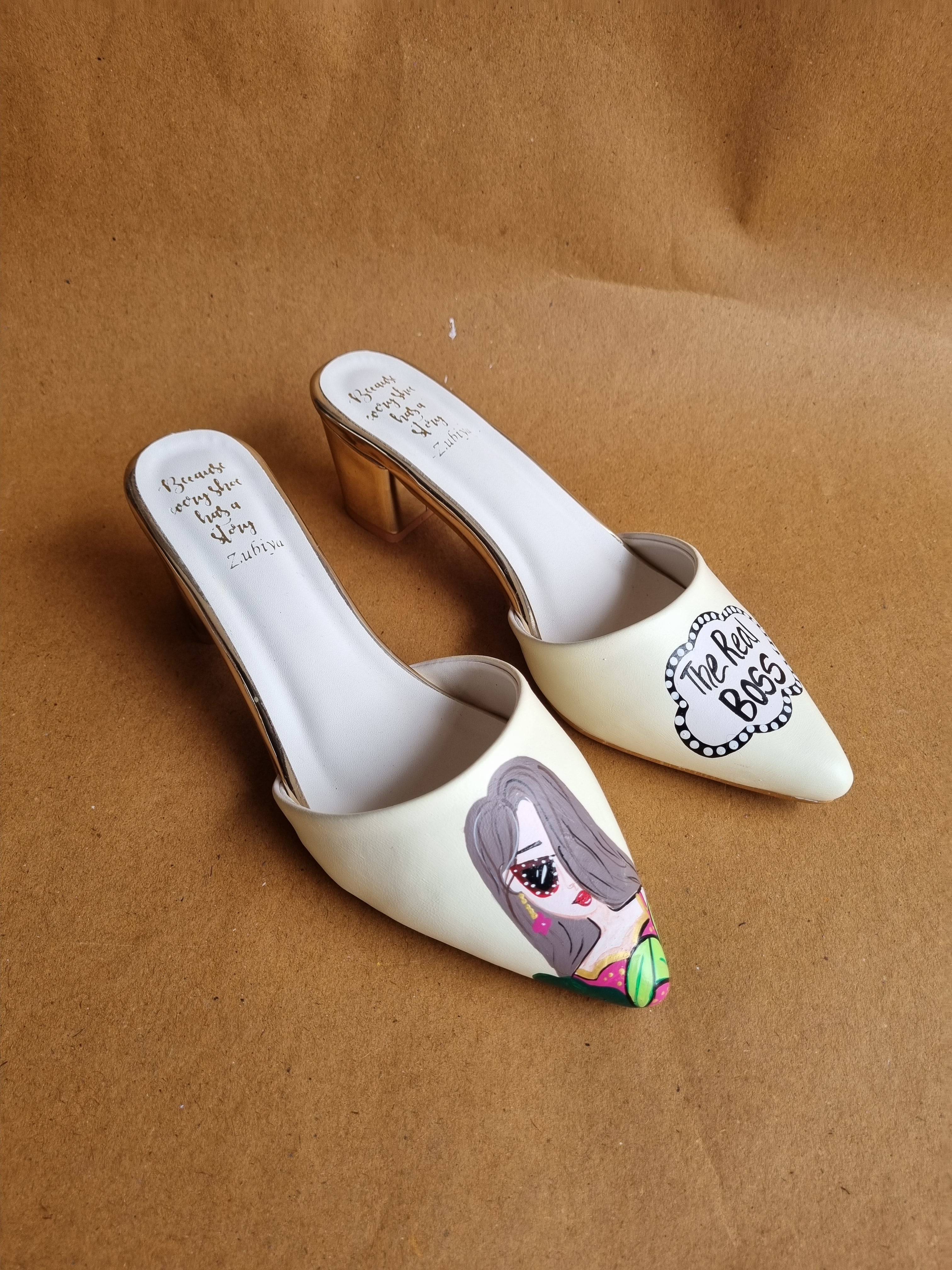 Lime yellow 2 inch mules