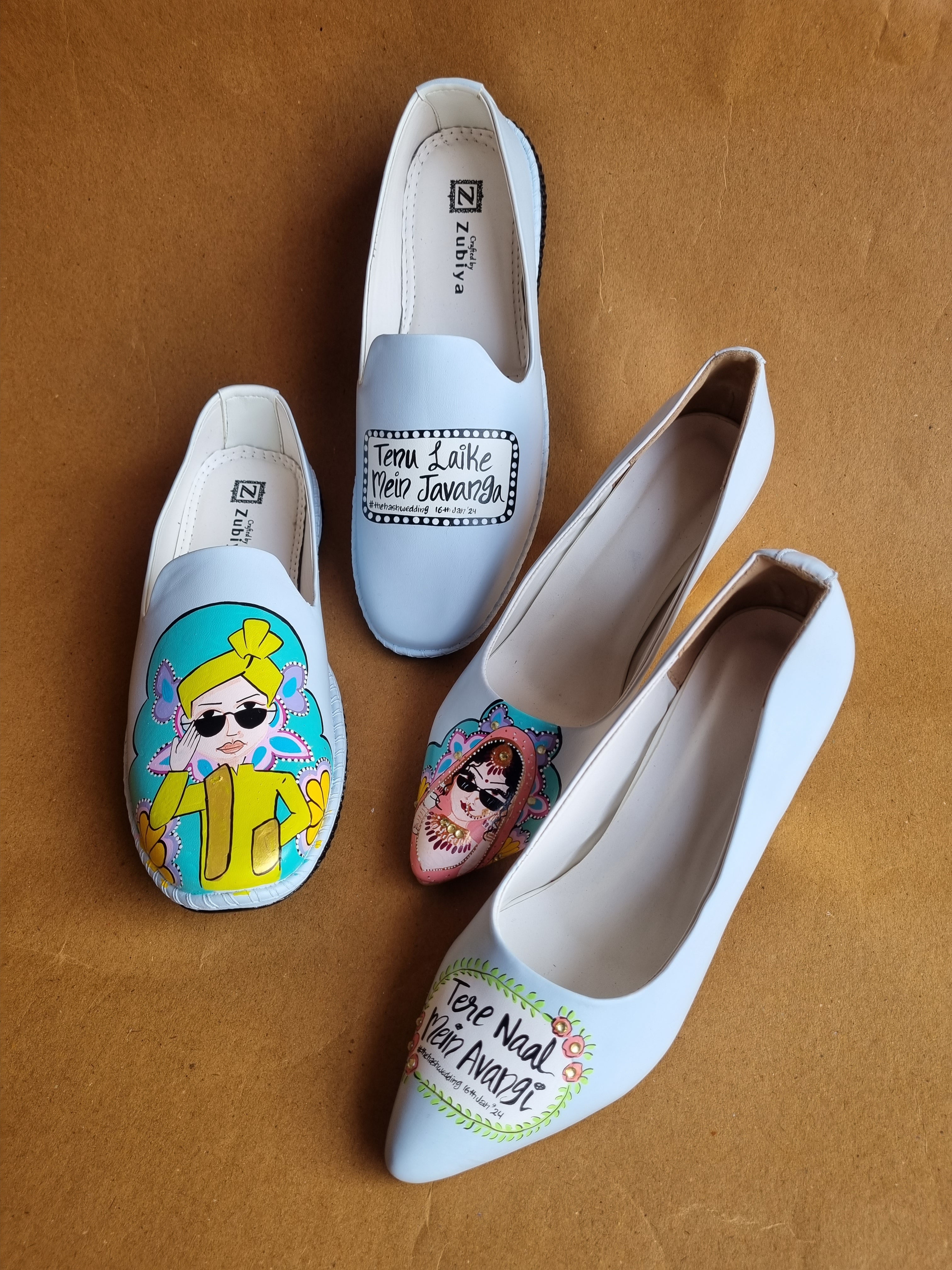 Powder blue MOJRI- block heel couple combo