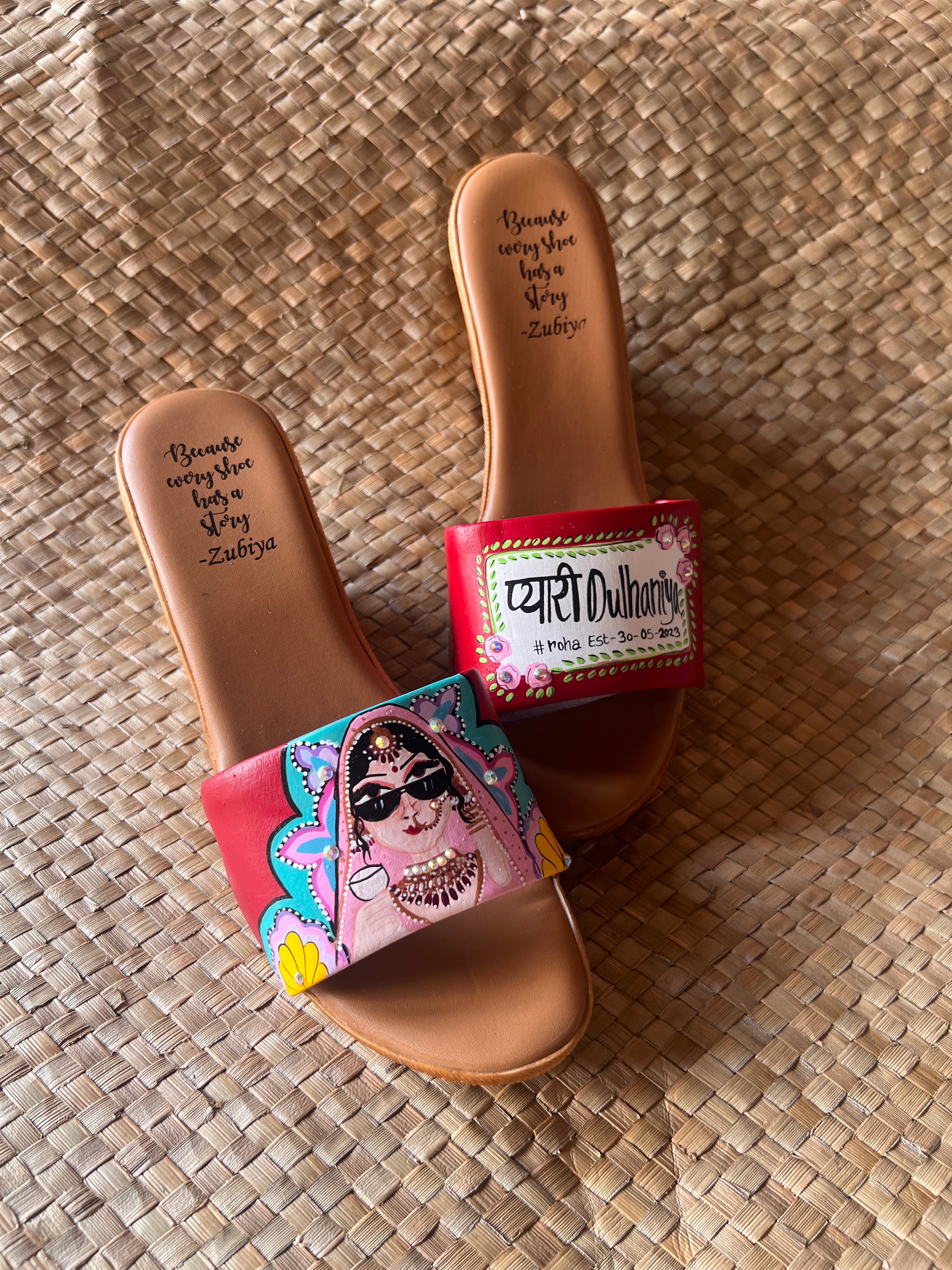 Maroon Swag Dulhan Artwork Wedges